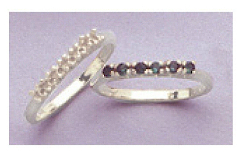 (6) 2mm Accented Solid Sterling Silver Ladies Wedding Band (Size 5, 6, 7 or 8)