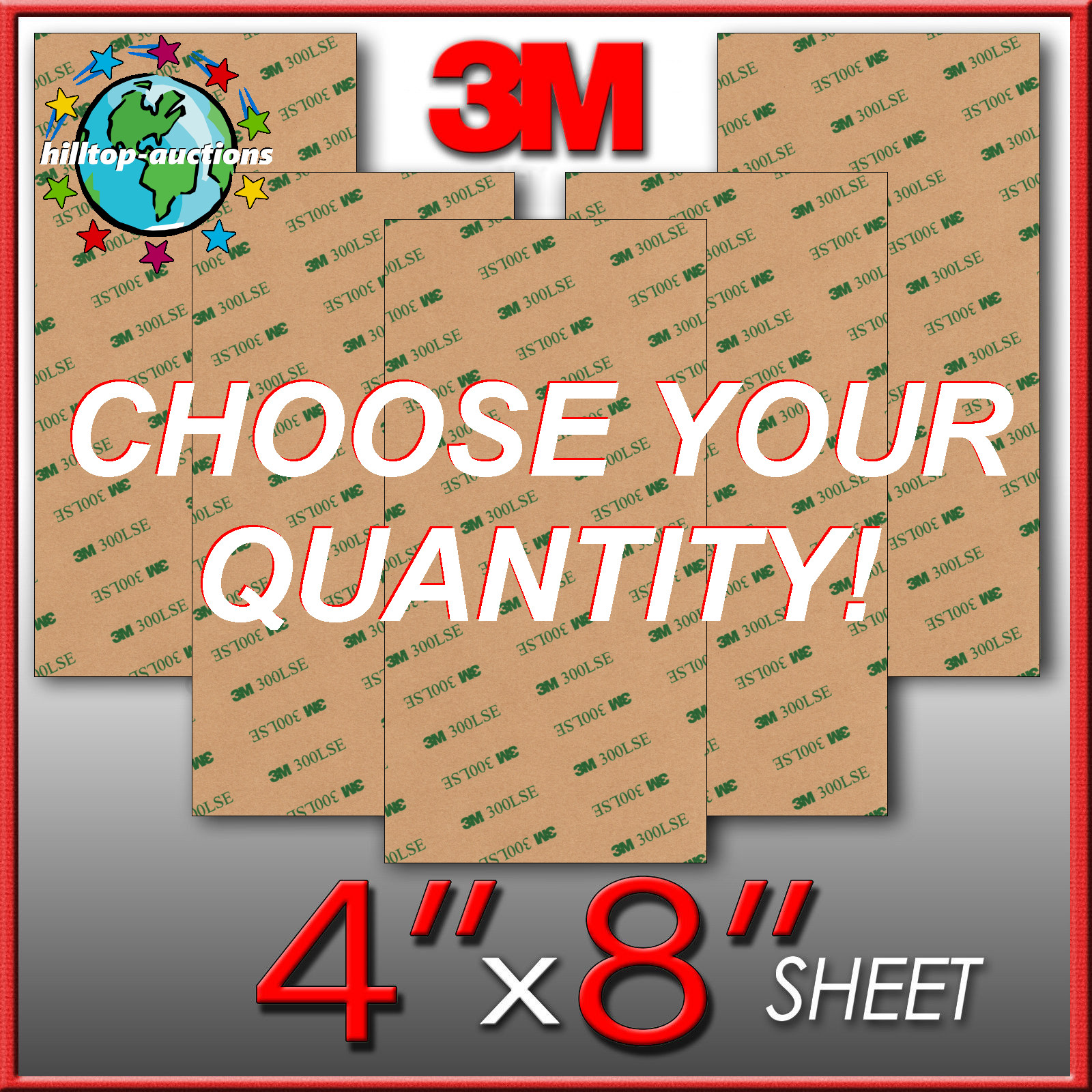 3M 300LSE .1MM THIN DOUBLE SIDED ADHESIVE 1-15 8"X4" SHEETS READ/ASK!
