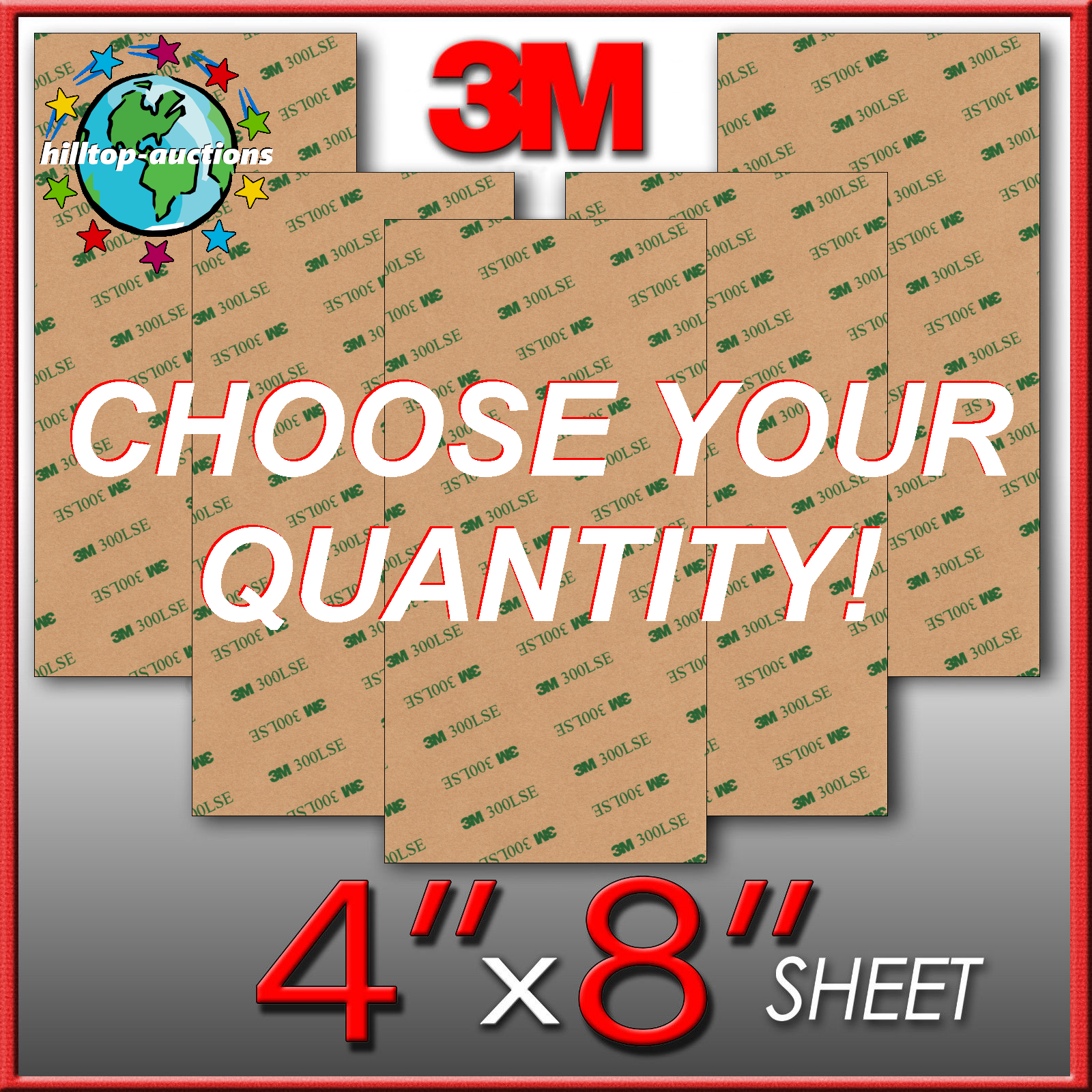 3M 300LSE .1MM THIN DOUBLE SIDED ADHESIVE 1-15 8"X4" SHEETS READ/ASK!