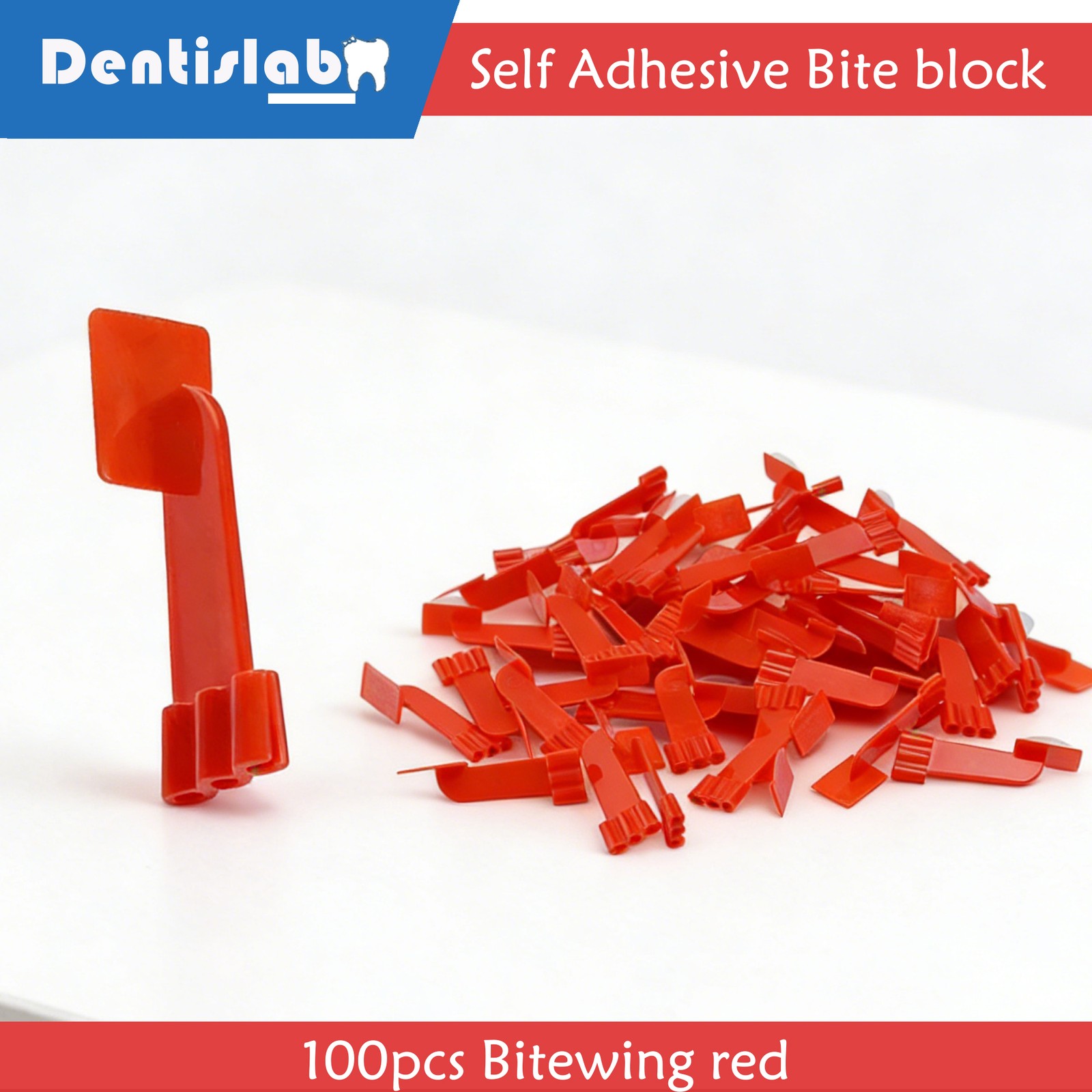 100pcs Dental Sensor Holder self-adhesive red Dental X-Ray Positioning Bitewing