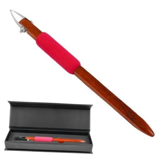 L3 V-Shaped Pottery Carving Tool, 304 Stainless Steel red-V-Shaped Crisp Lines
