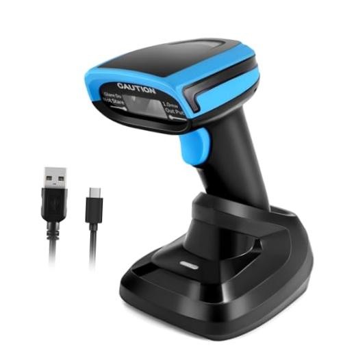 Barcode Scanner Wireless, 1D Laser Barcode Reader with Stand 1D-652WL-Wireless