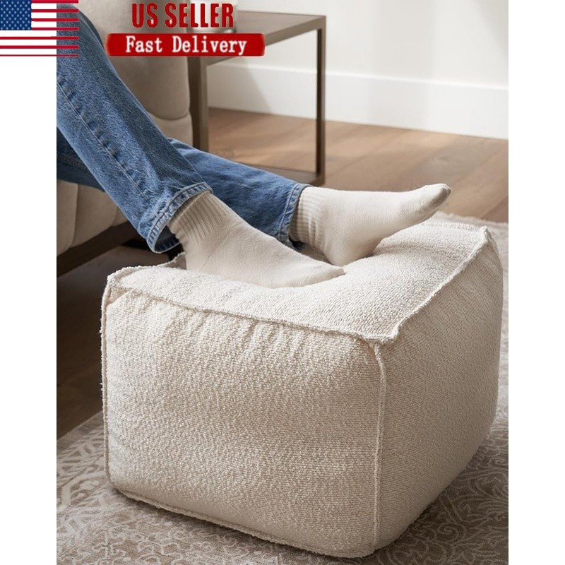 Modern Pouf Ottoman Footrest Soft Foam Bean Bag Chair Cozy Indoor Home Decor New