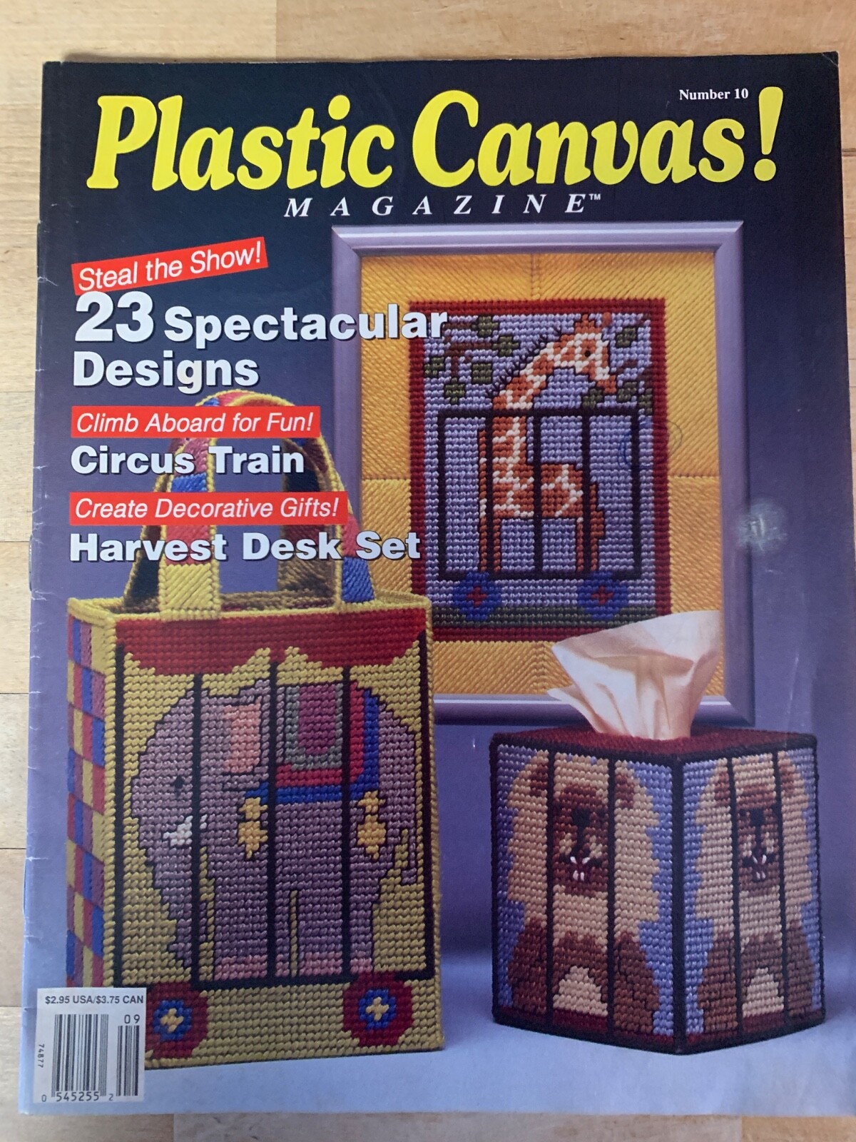 PLASTIC CANVAS MAGAZINE Happy Birthday, Circus Train, Pig Dog Cat Coasters