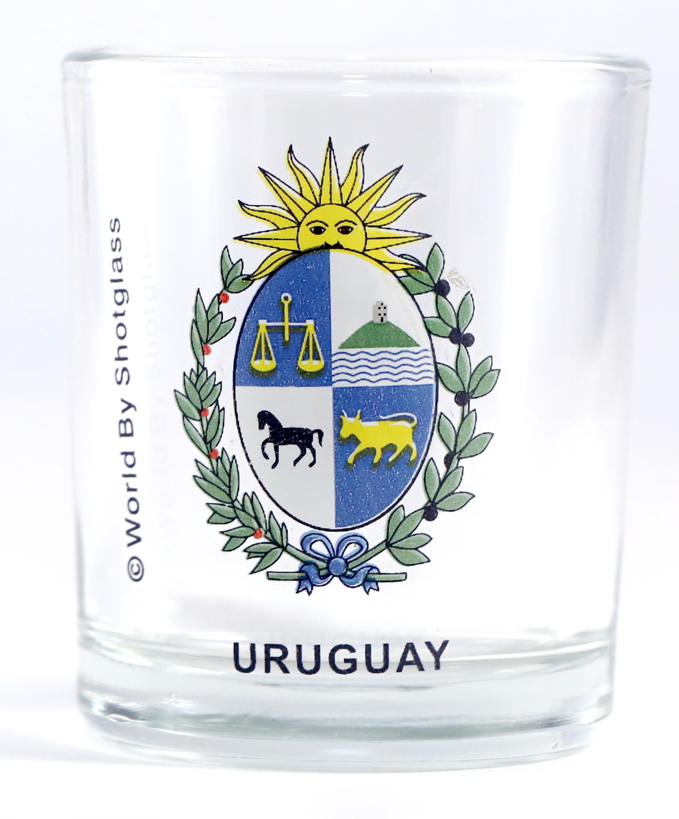 URUGUAY COAT OF ARMS SHOT GLASS SHOTGLASS