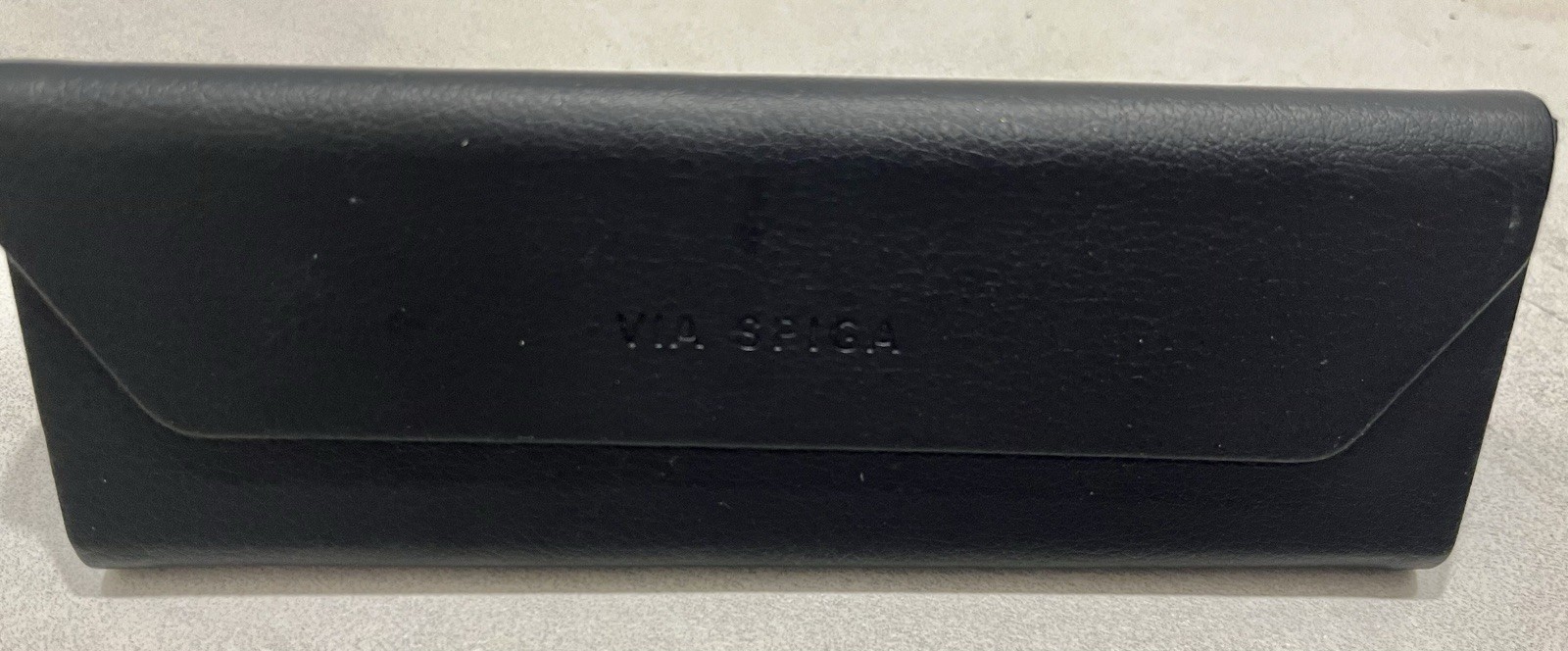 VIA SPIGA Semi Hard  Case in Black  Leatherette For Eyeglasses