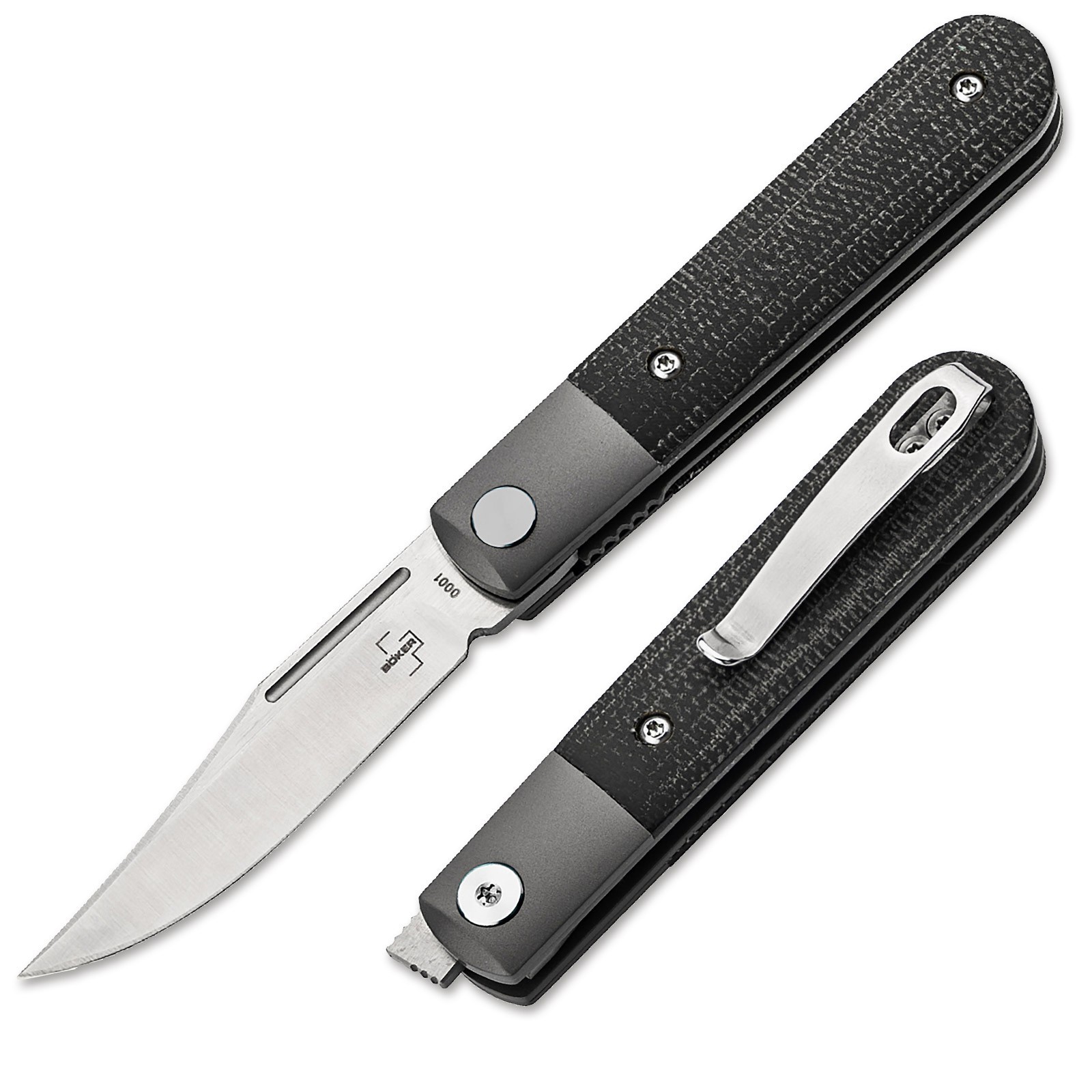 BOKER PLUS Modern Barlow Folding Knife 2.52 Nitro-V Blade Micarta Black 01BO932