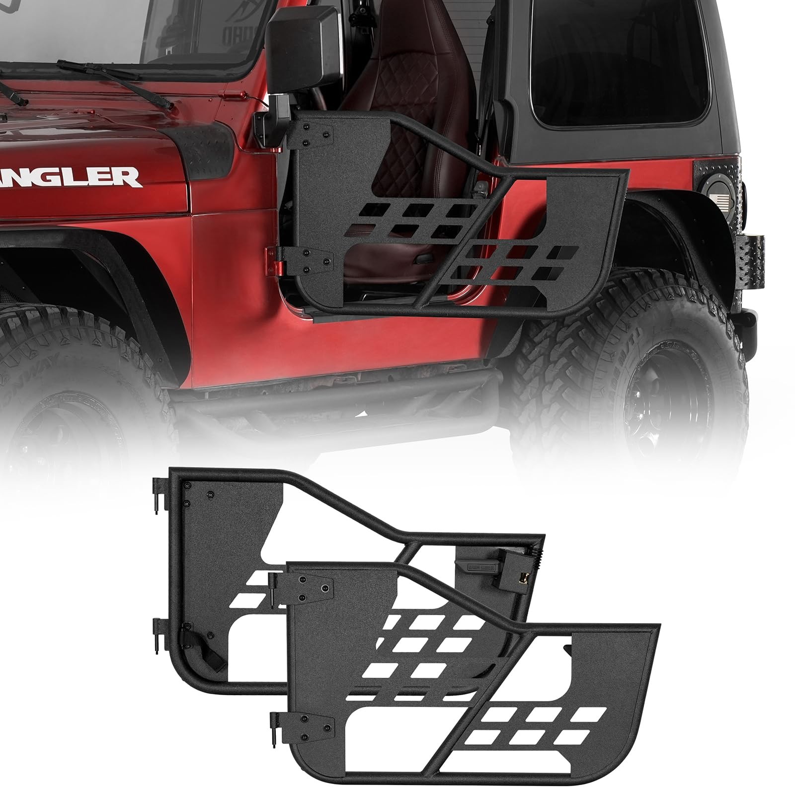 Wrangler TJ Tube Half Doors 1997-2006 Offroad Trail Door Black Steel Set of 2