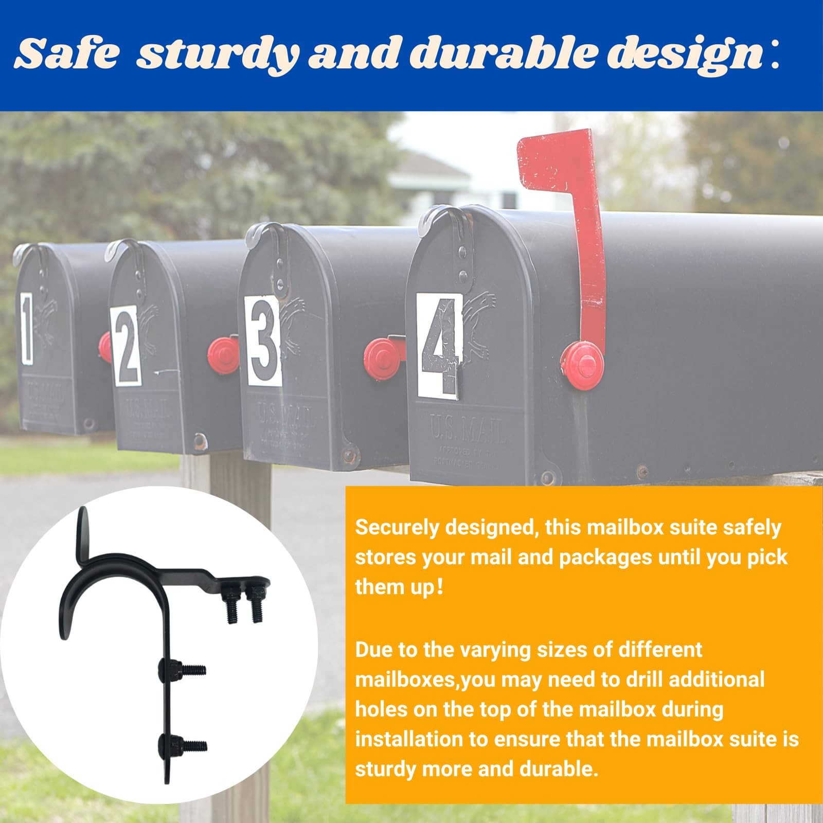 Mailbox Latch Handle Kit - Durable Replacement Set for Easy Mailbox Repair