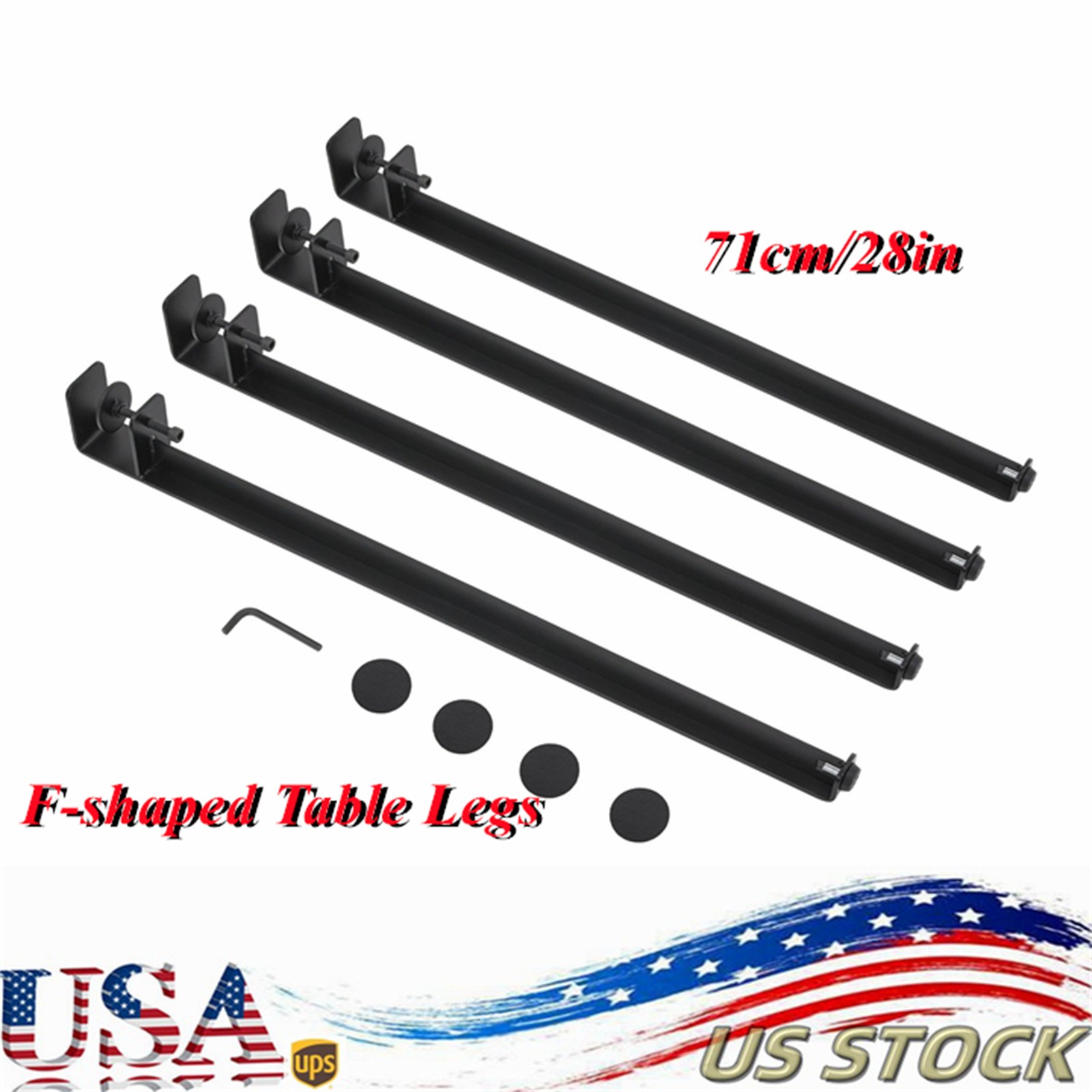 Adjustable Table Legs Table Clamp Legs F-shaped Table Legs 71cm/28in BLACK