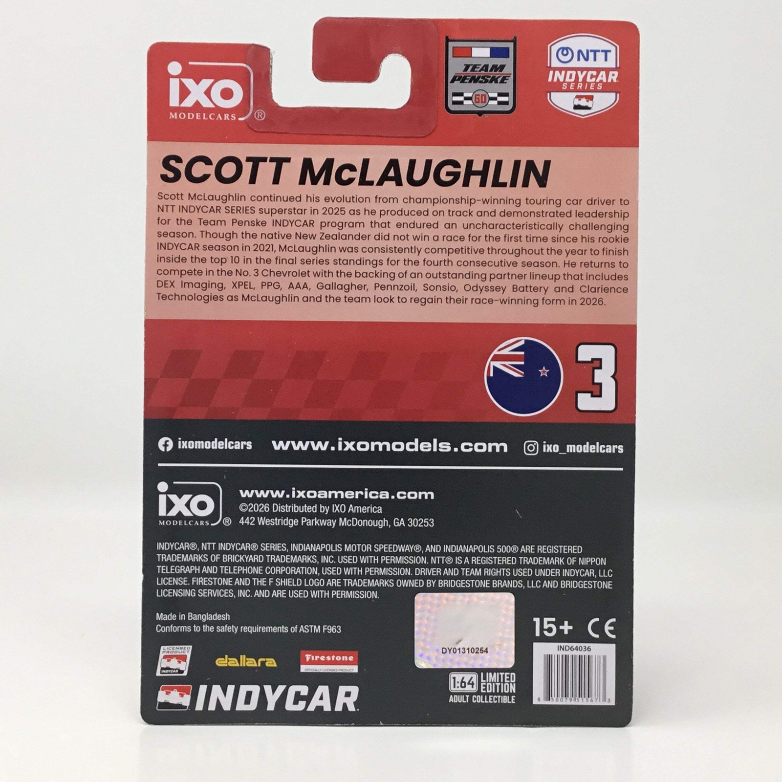 Scott McLaughlin 2026 DEX Imaging / Team Penske 1:64 Diecast