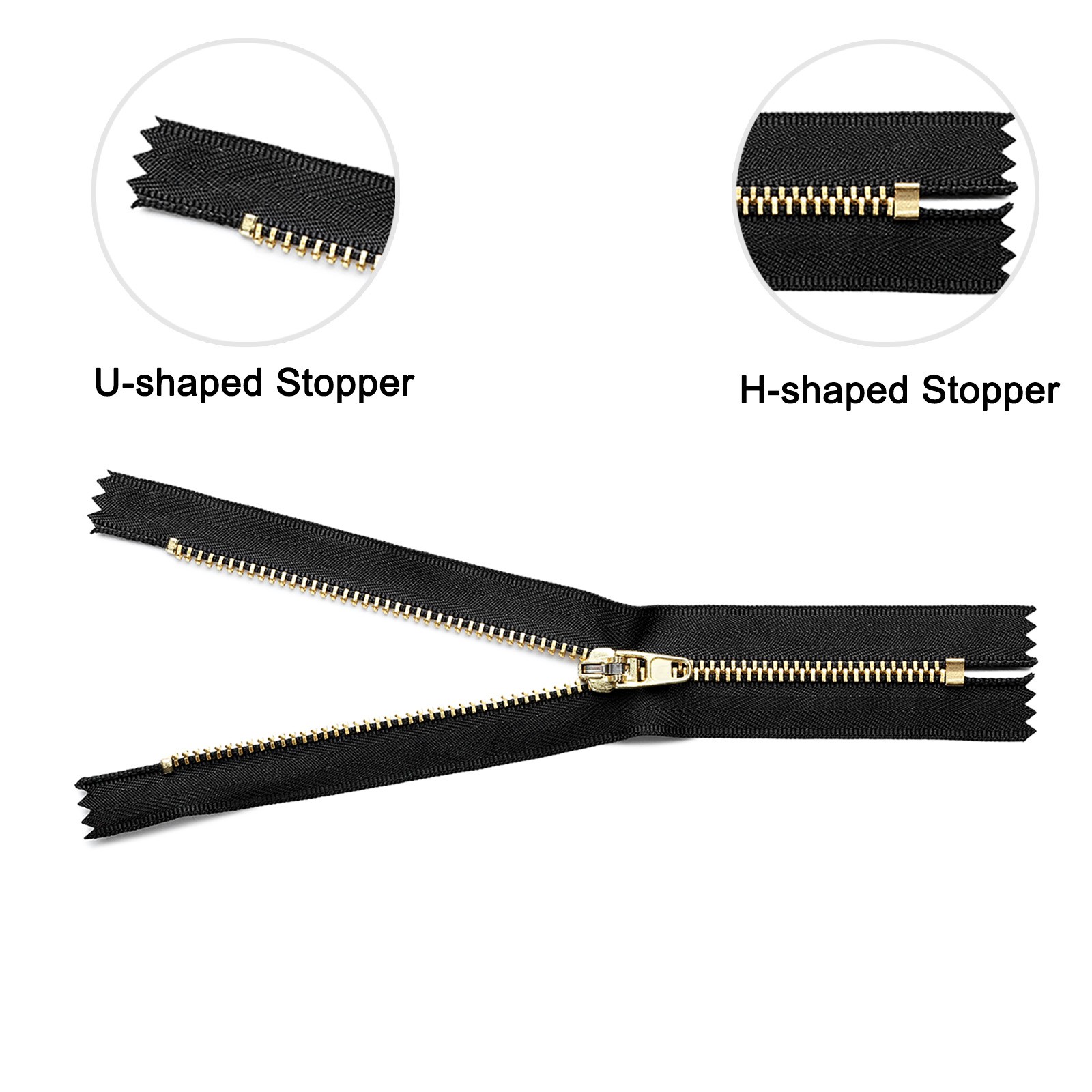 10 Sets Zipper Slider Retainers, #3 Top Stoppers & Bottom Stops, Silver Tone
