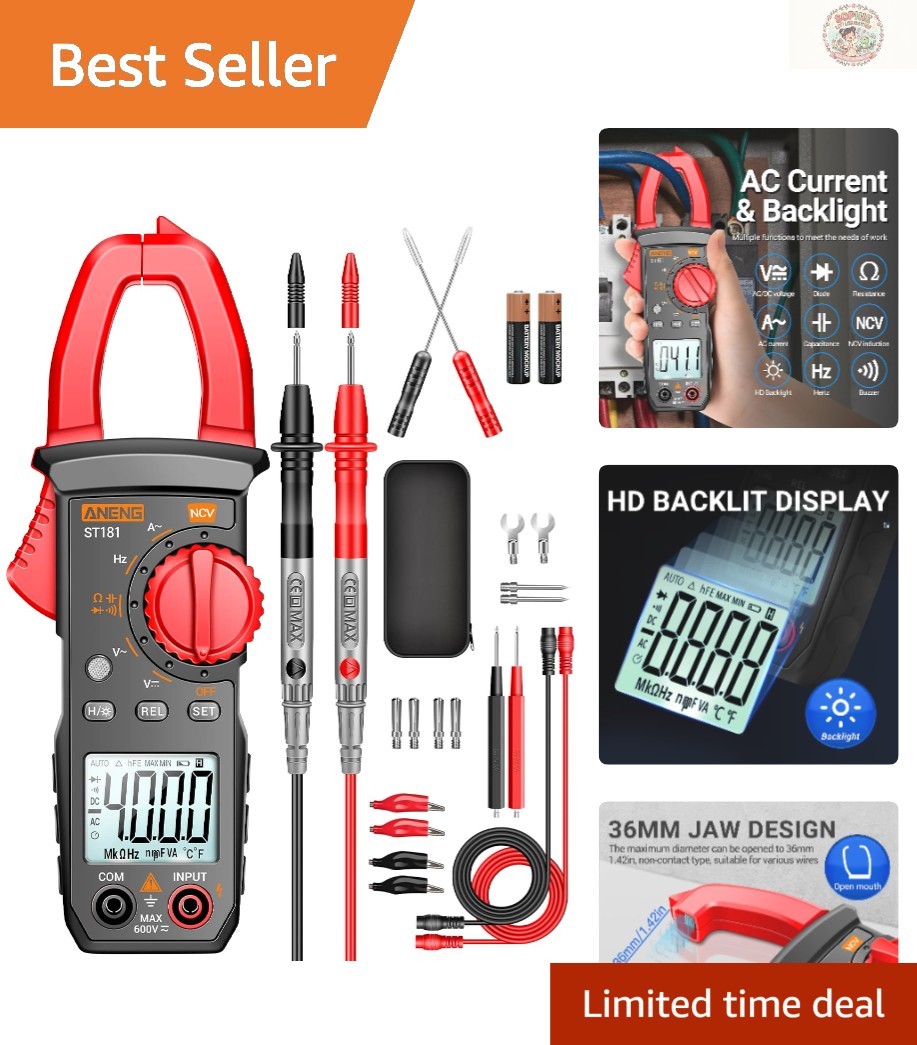 Multi-Function Digital Clamp Meter - Measures AC Current, Voltage, Resistance