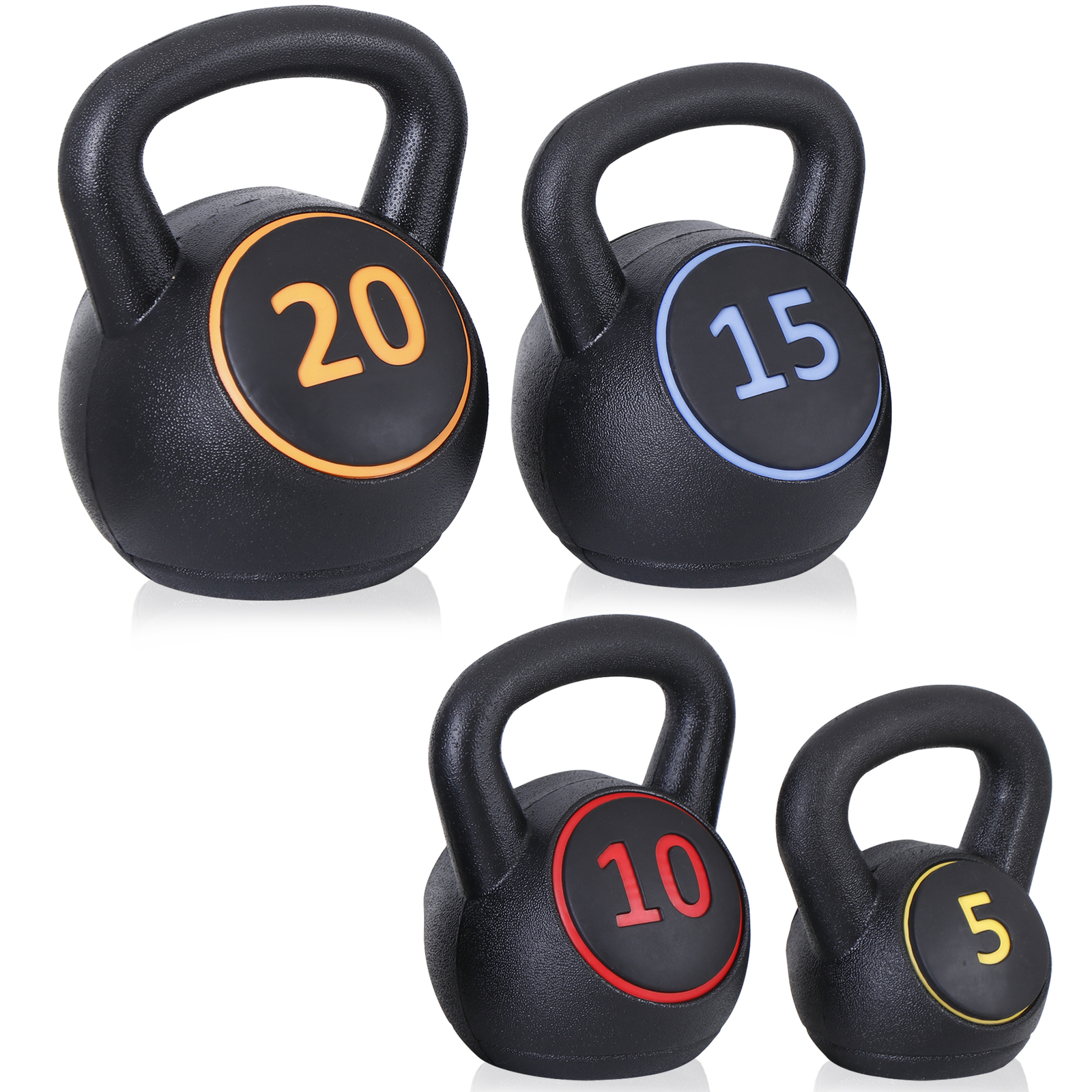 4 Piece Kettlebell Sets Strength Training Kettlebell Wide-Grip Weight Set