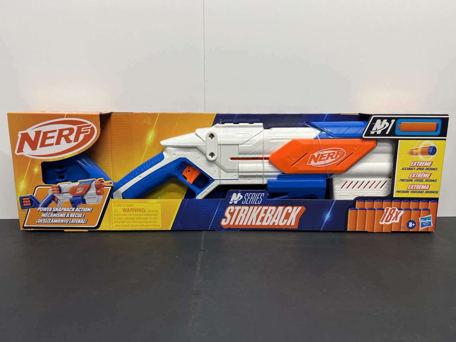 Nerf N Series Strikeback Blaster and 18 Nerf N1 Darts New In Box Ages 8+ Hasbro.