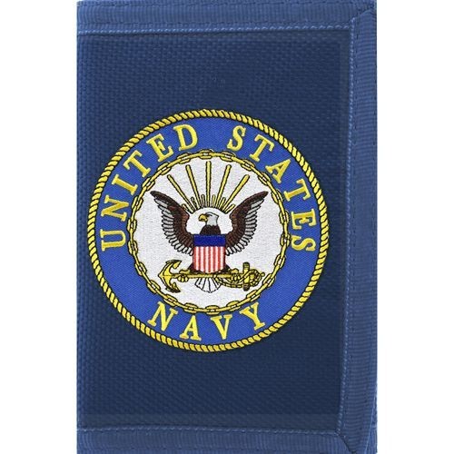 U.S. NAVY Nylon Tri Fold Heavy Duty Wallet Embroidered Logo NEW NEVER USED