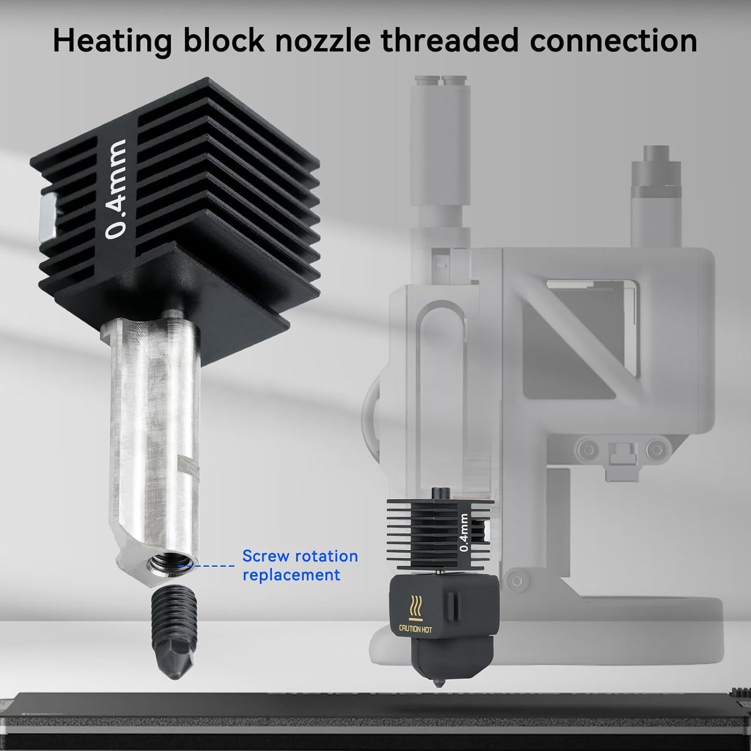 3D Printer Hotend for Bambu Lab A1 Mini 0.4mm a1 Extrusion Head, Removable Ha...