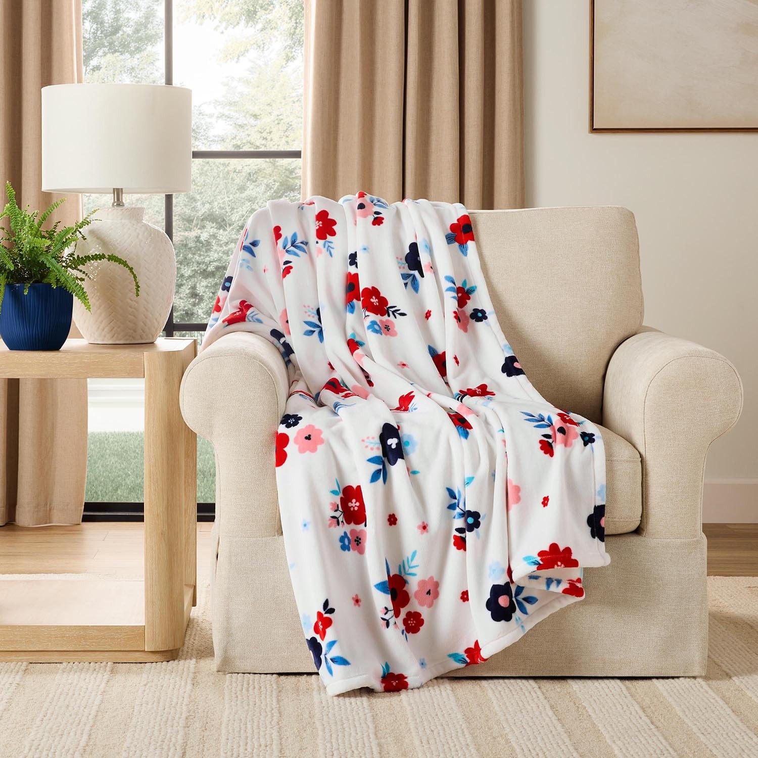Red, White & Blue Lounge Throw 60" x 70" Americana Teddy SAMEDAYSHIP!