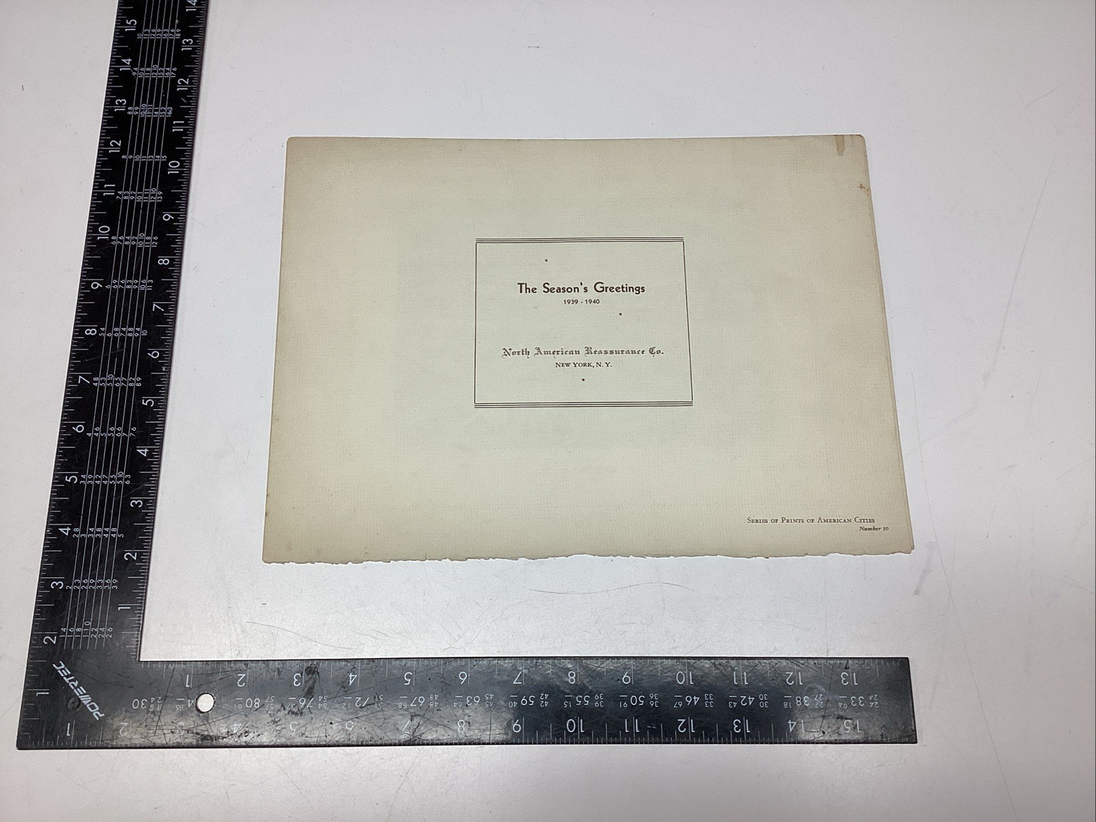 22 ART ETCHING PRINT PHOTO PAPER SEASONS GREETINGS 1939-40 DENVER 1859 COLORADO