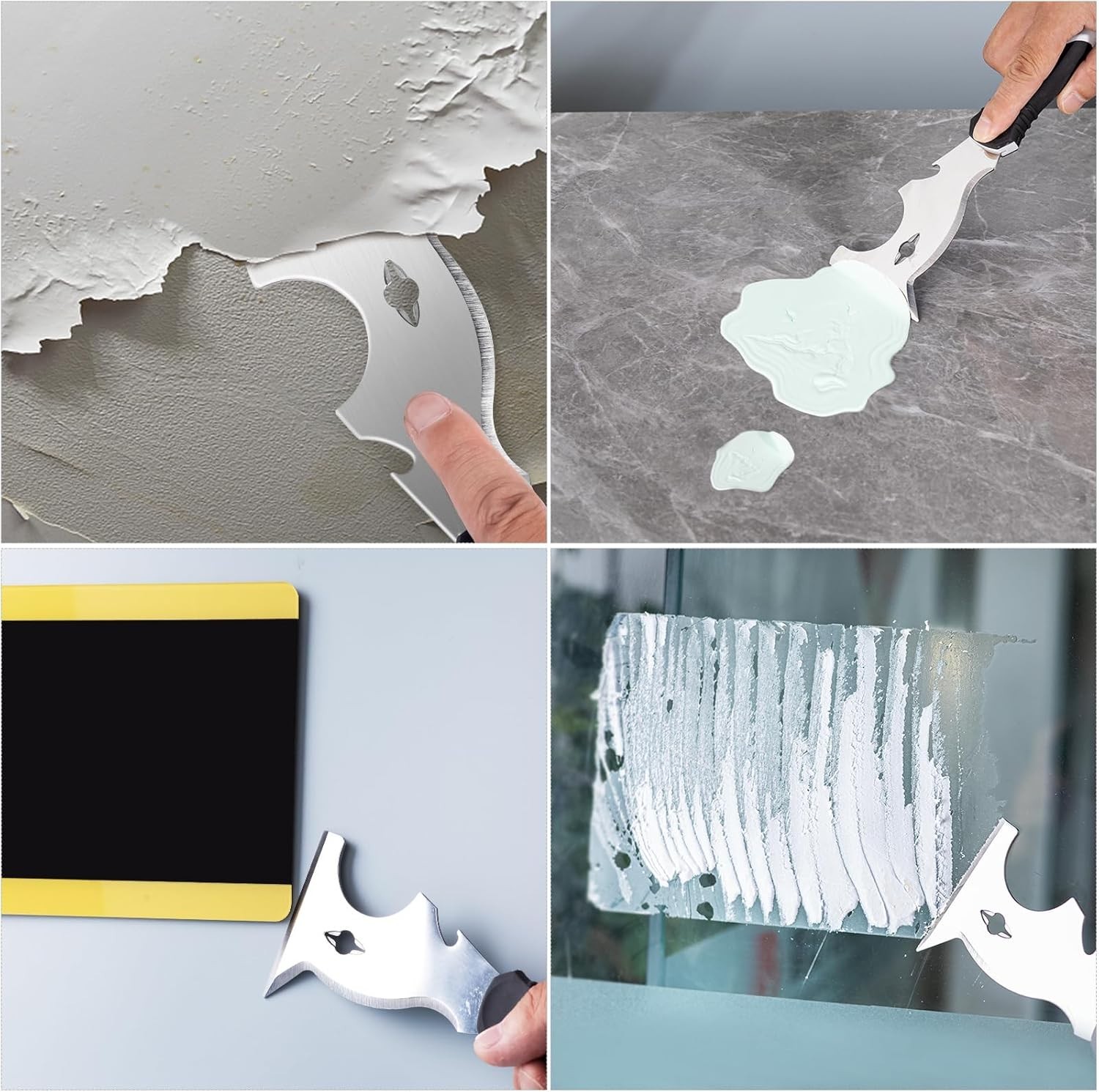 2 Pack 10 in 1 Putty Knife Multi Use Paint Scraper Metal Spackle Tool