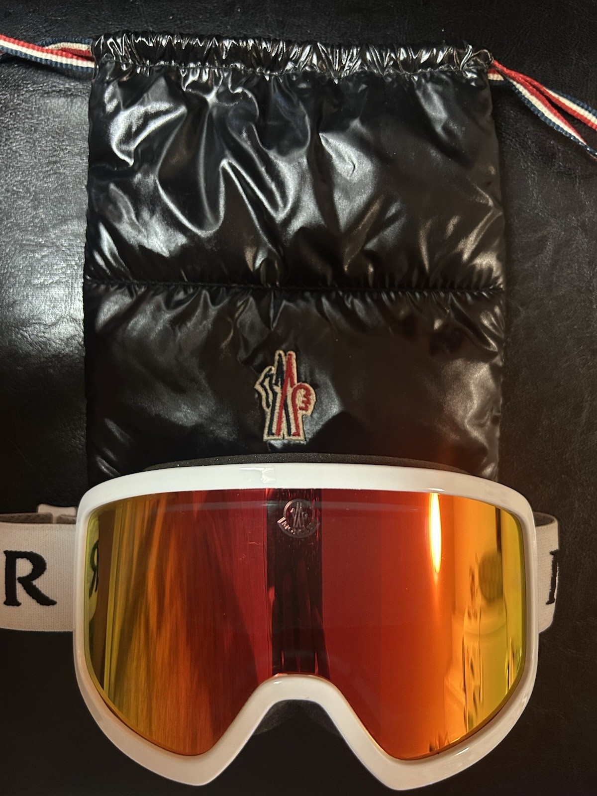 GUC! Moncler Terrabeam Ski Goggles ML01215 Red Orange Mirror With Case!!!