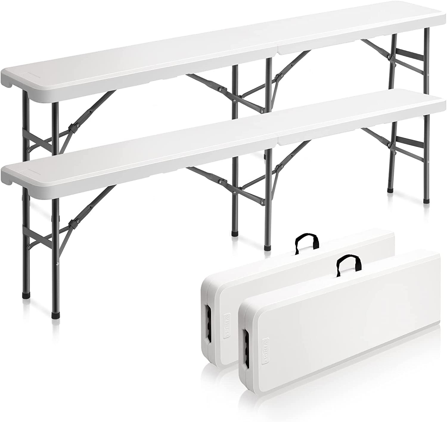 2PCS 6FT Outdoor Patio Foldable Bench
