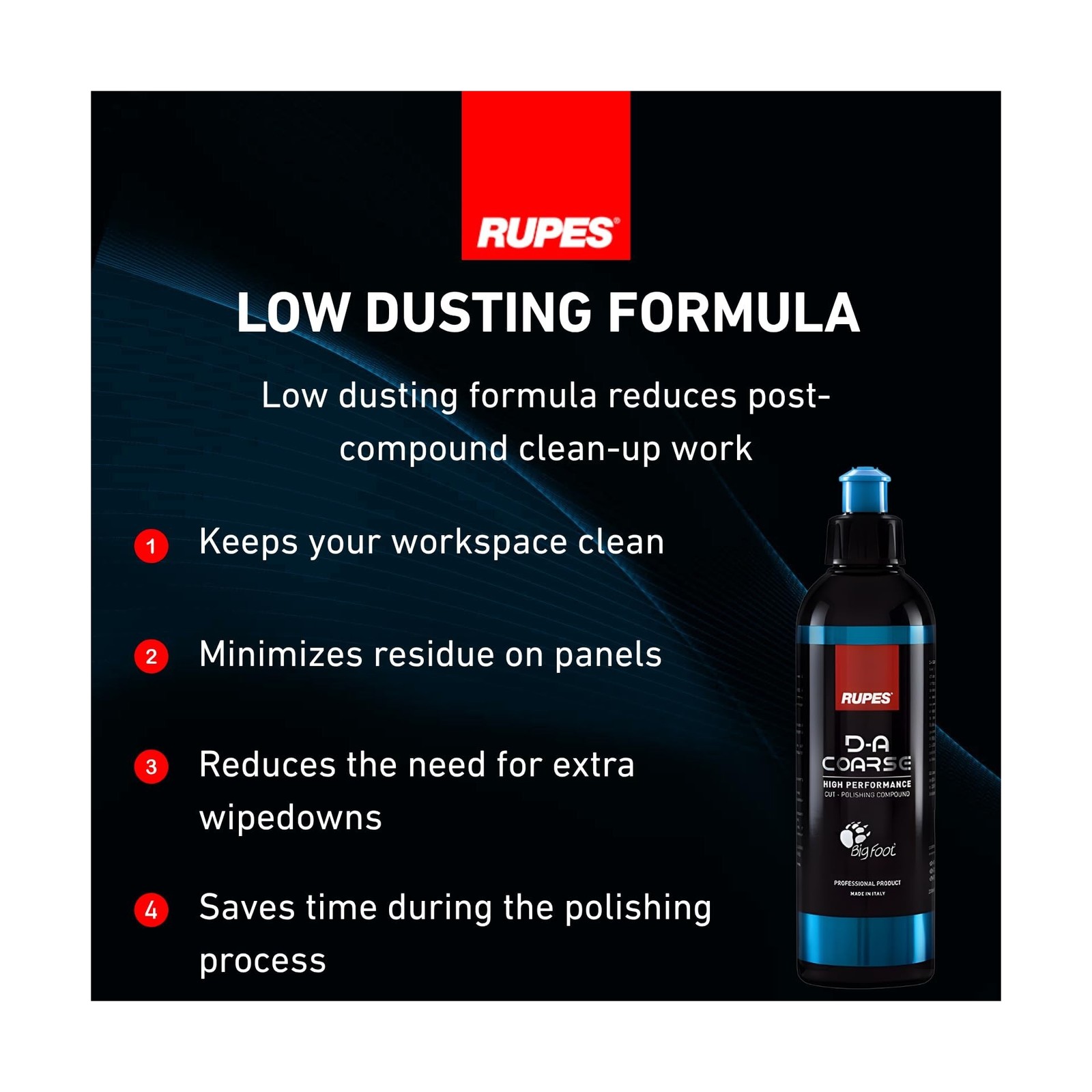 RUPES 250 ml D-A Coarse High Performance Cut Polishing Compound for... Fast Ship