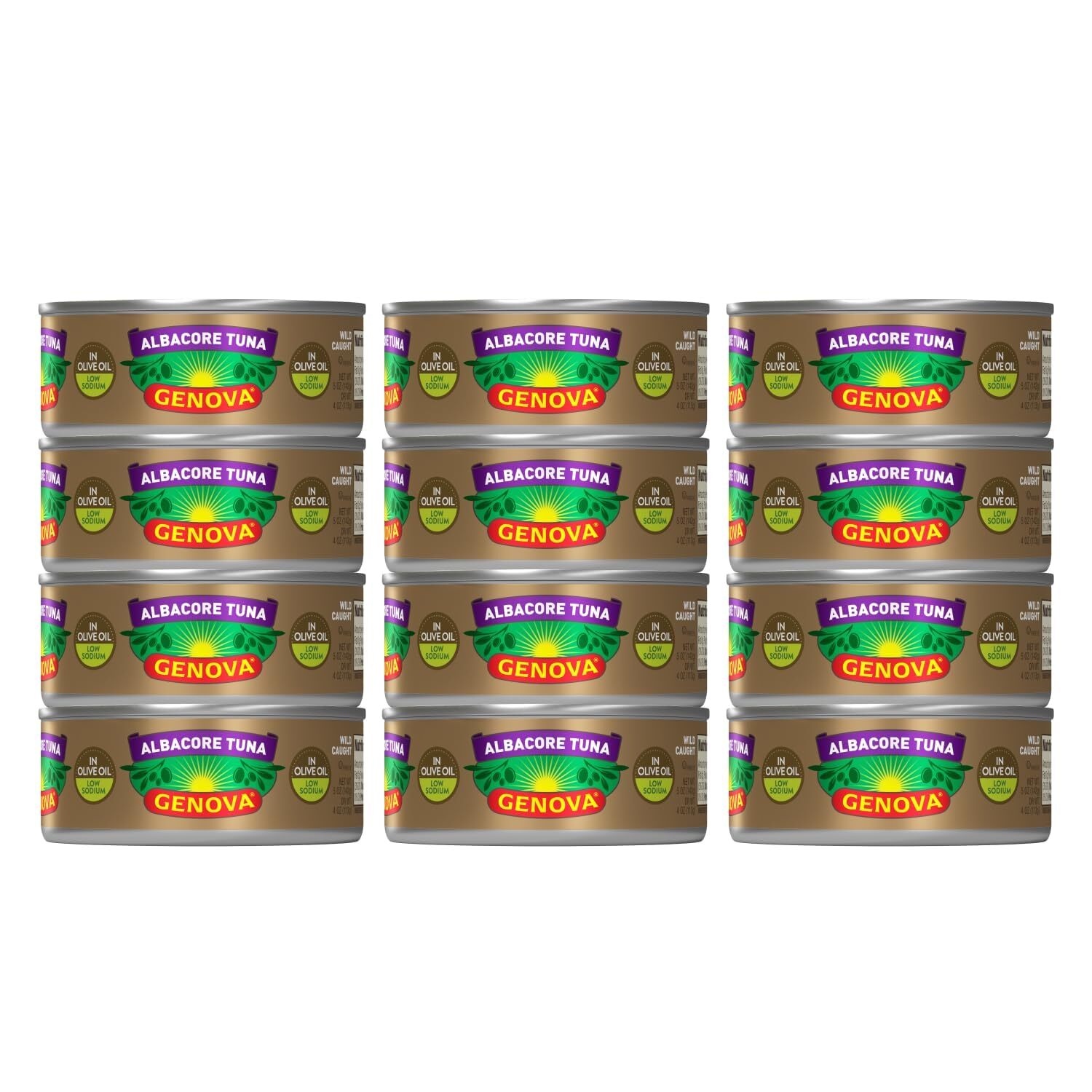 Premium Albacore Tuna in Olive Oil, 5 Ounce Cans (Pack of 12), Low Sodium, Wi...