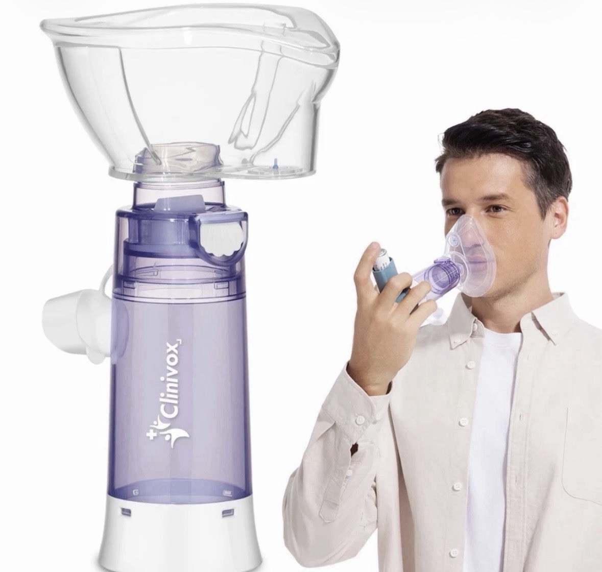 Inhaler Spacer for Adults, with Silicone Mask, Adult-Large
