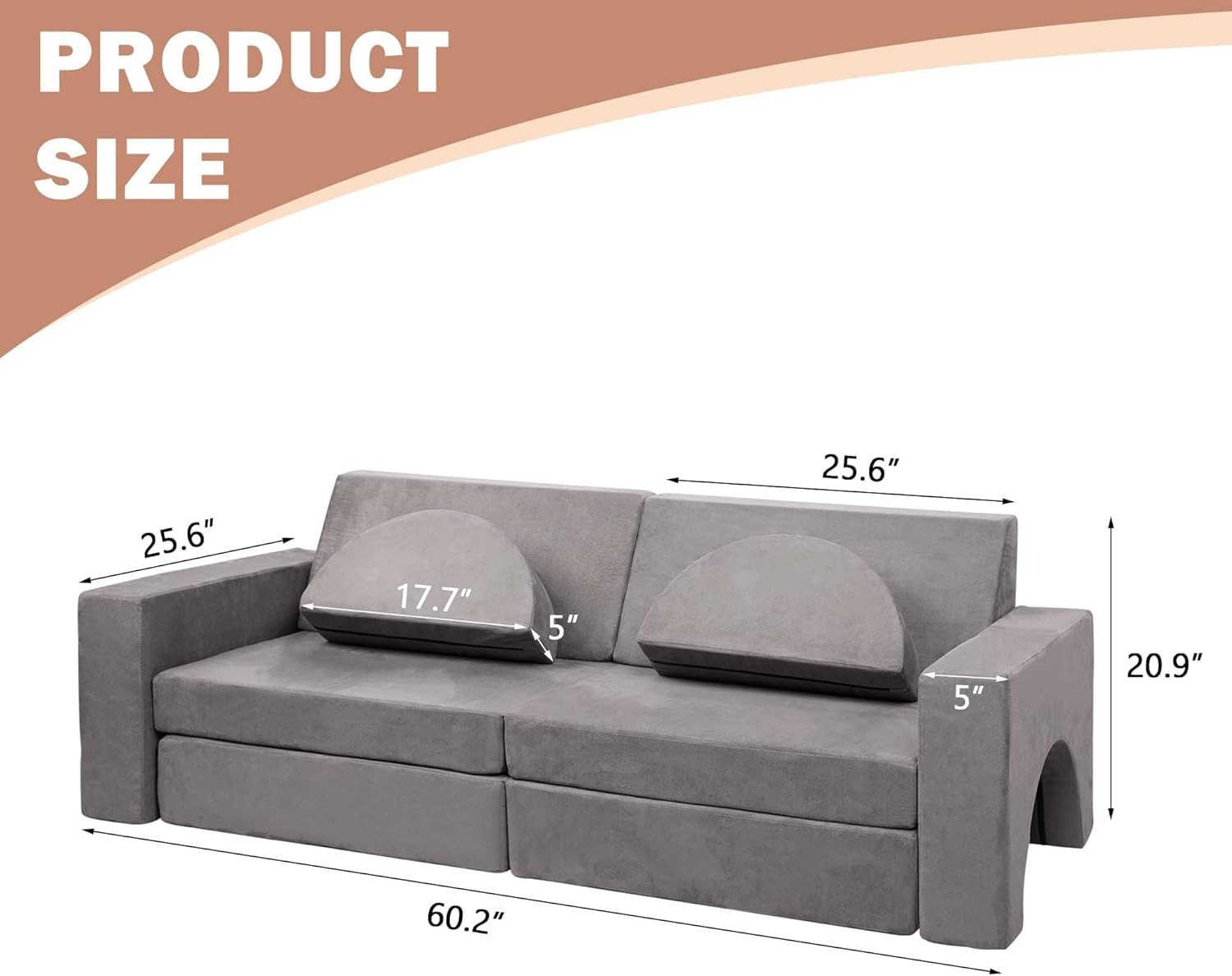 Modular Kids Play Couch Set - 10PCS Convertible Sofa for Imaginative Play