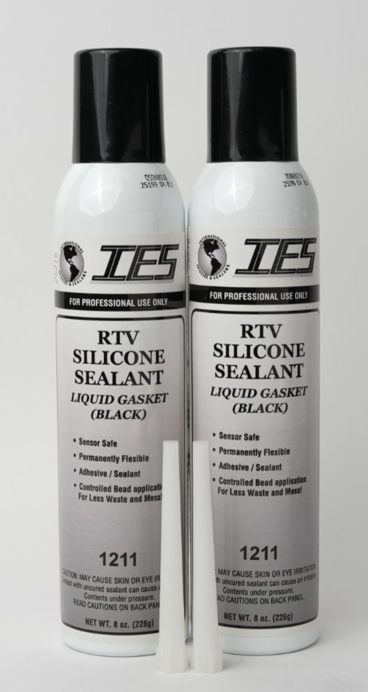 IES-1211 LOW VOLATILE RTV SILICONE GASKET MAKER, 8 OZ AUTOMATIC CAN, BLACK ,2/PK
