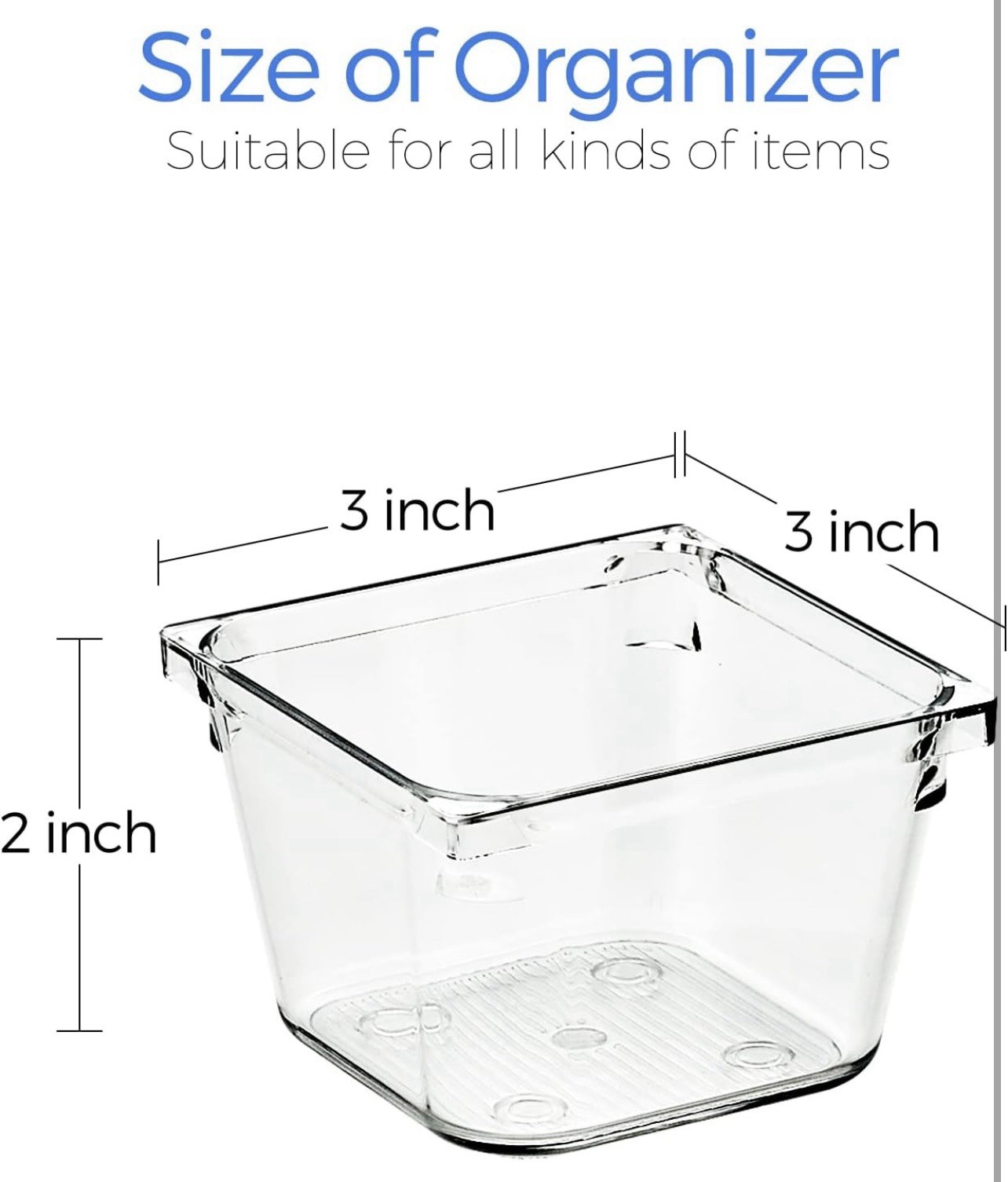 WOWBOX 6 Pack Clear Drawer Organizer Set, Acrylic Drawer Storage Trays, Storage