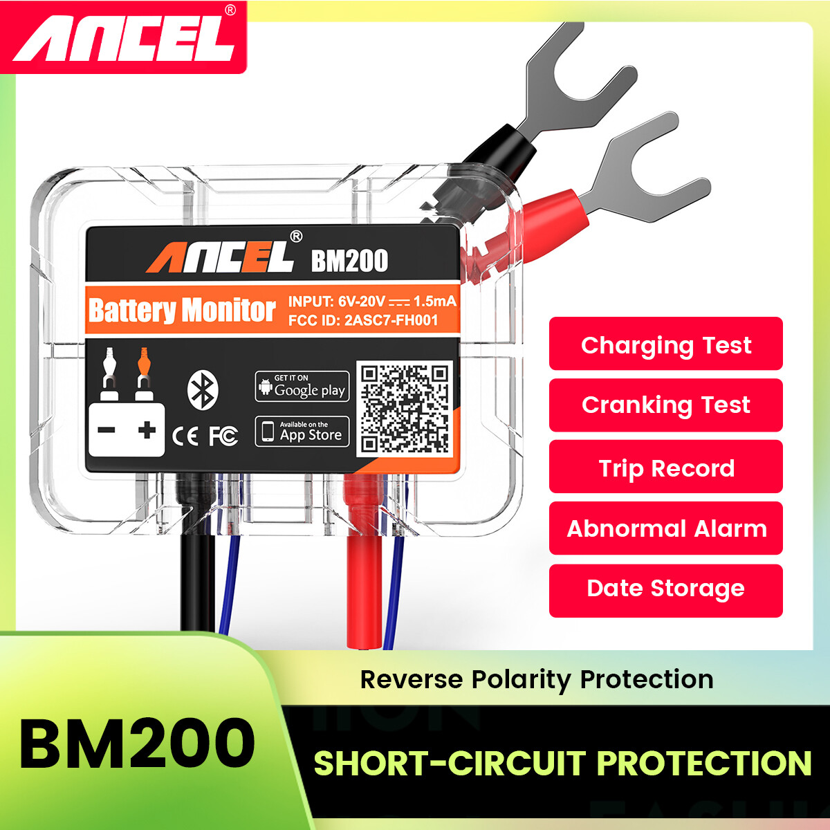 For IOS Android Car Bluetooth 12V Battery Analyzer Health Charging Cranking Test