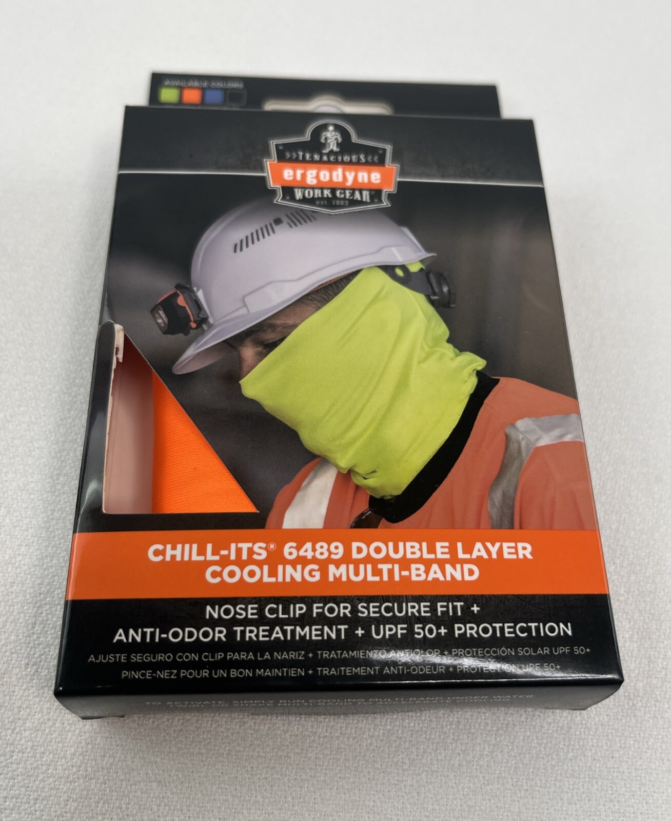 CHILL-ITS BY ERGODYNE 6489 Hi-Vis Lime 2-Layer Cooling Multi-Band, L/XL