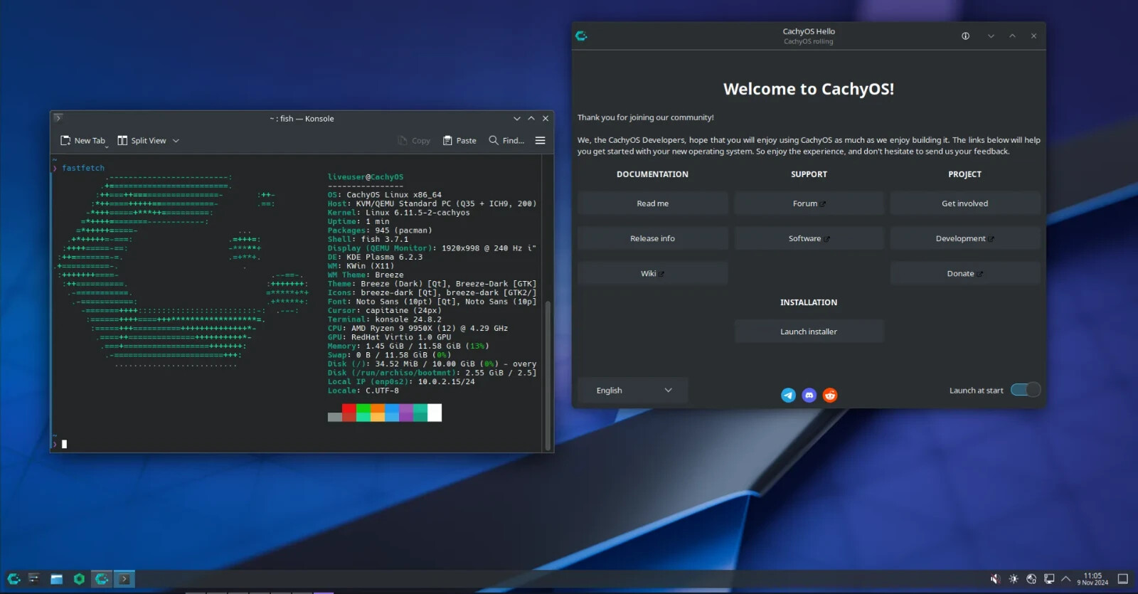CachyOS DESKTOP Linux Bootable Live USB Flash Drive Installer