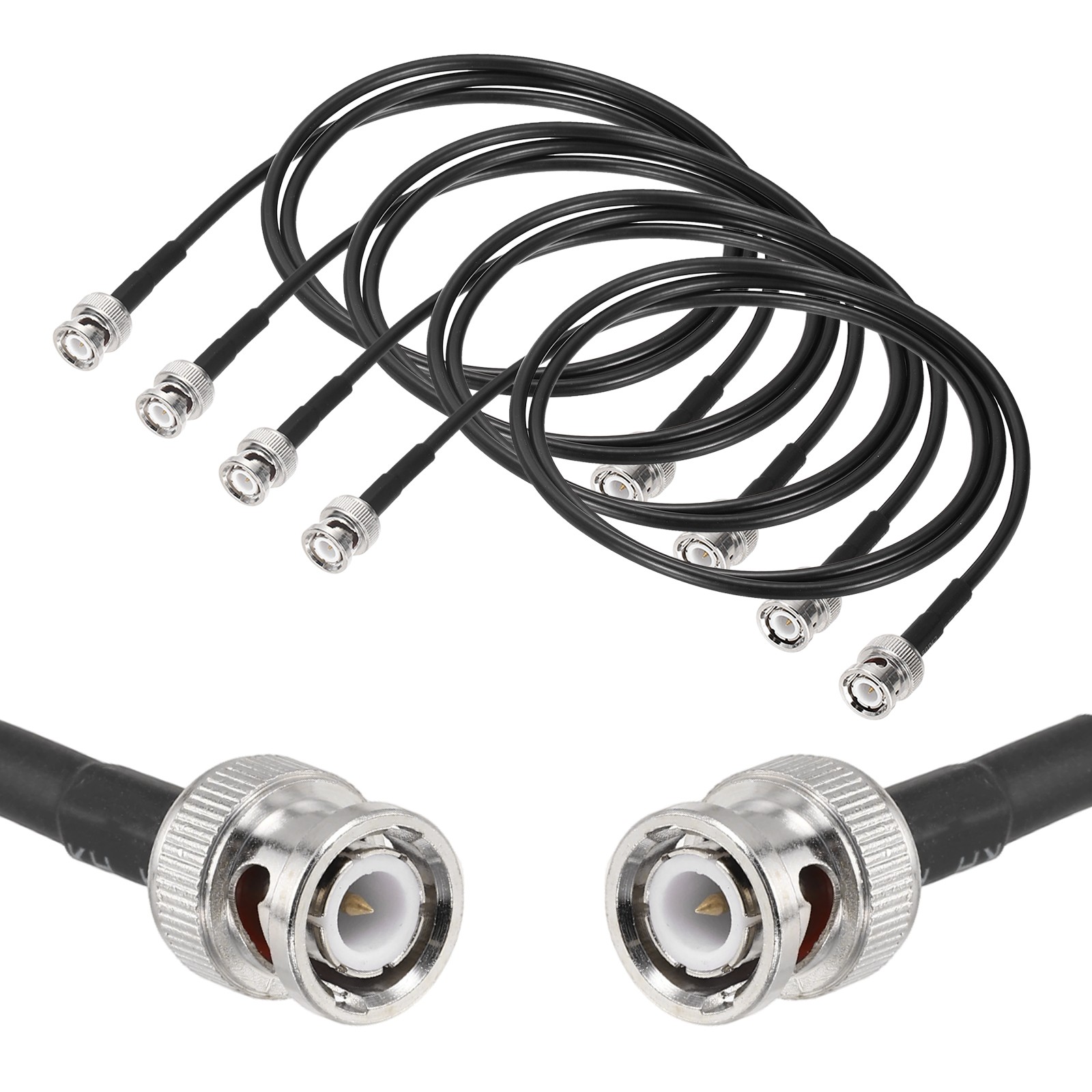 RG58 Coaxial Cable with BNC Male to BNC Male Connectors 50 Ohm 4ft 4pcs