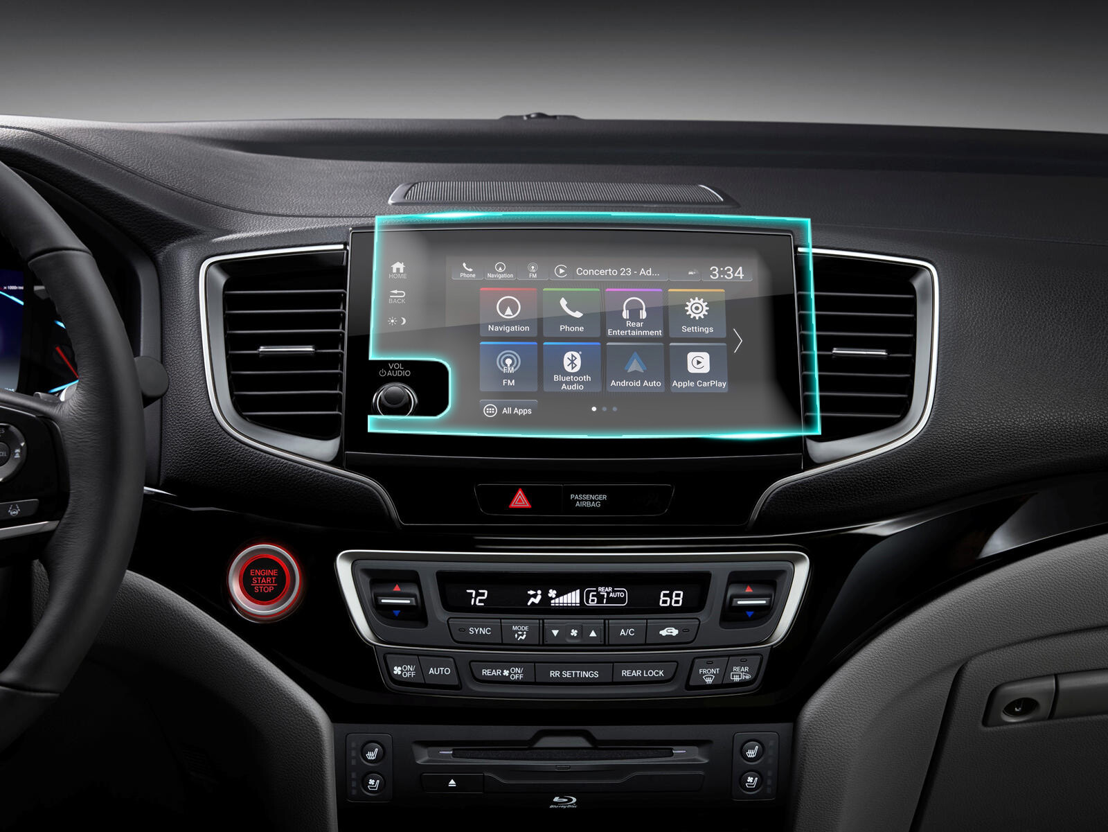 Crystal Clear Screen Protector for 2022 Honda Pilot Vehicle Navigation
