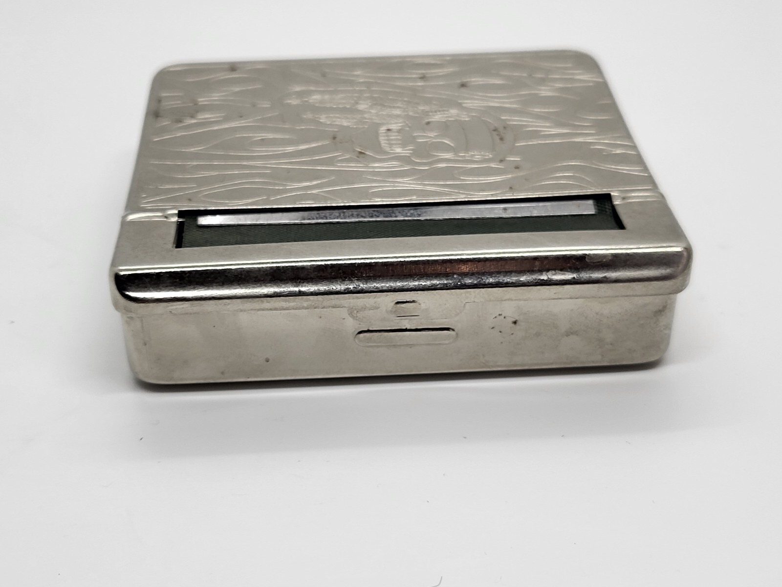 Automatic Cigarette Rolling Machine, Metal Box Cigarette Case PIRATE Skull
