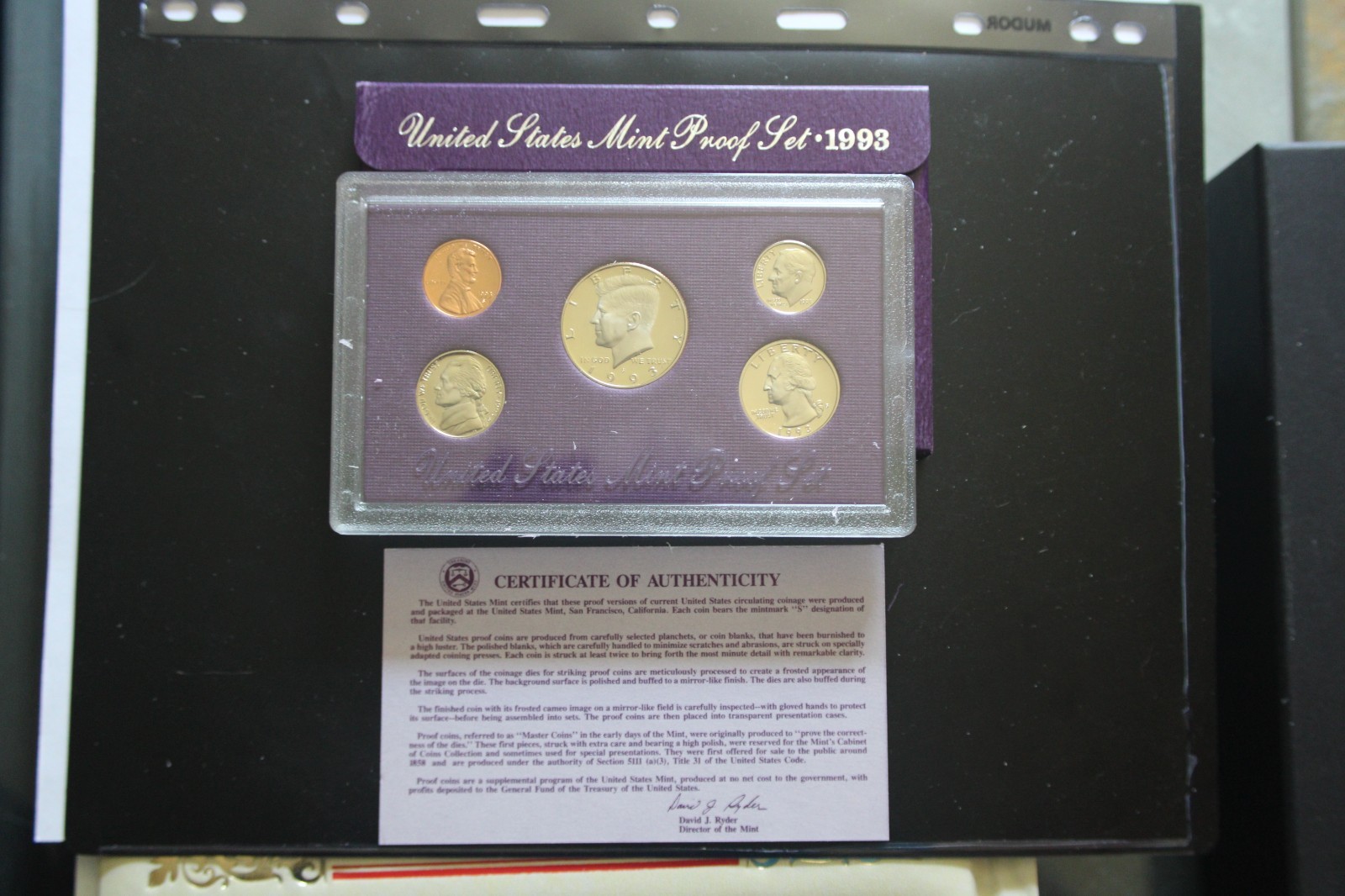 1993-S PROOF SET OGP IN EXCELLENT CONDITION COA