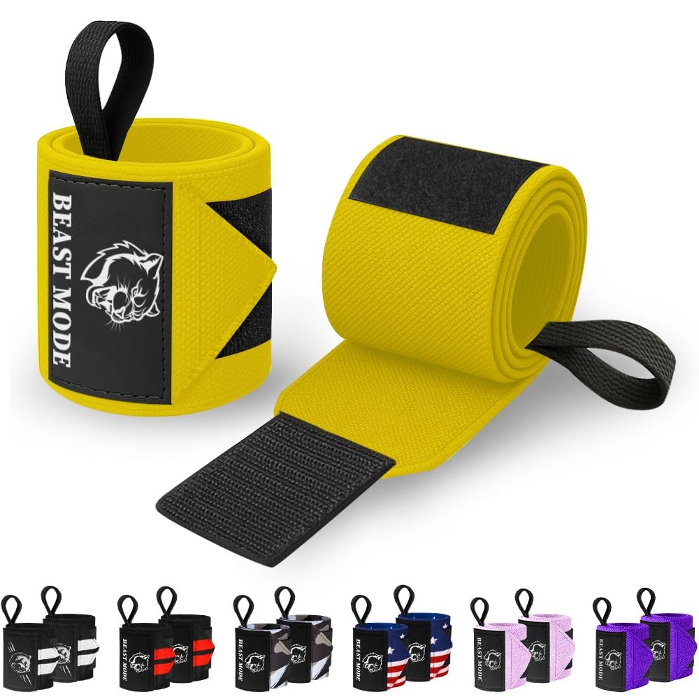 HeavyDuty Weightlifting Wrist Wraps with Thumb Loop for Powerlifting & Training