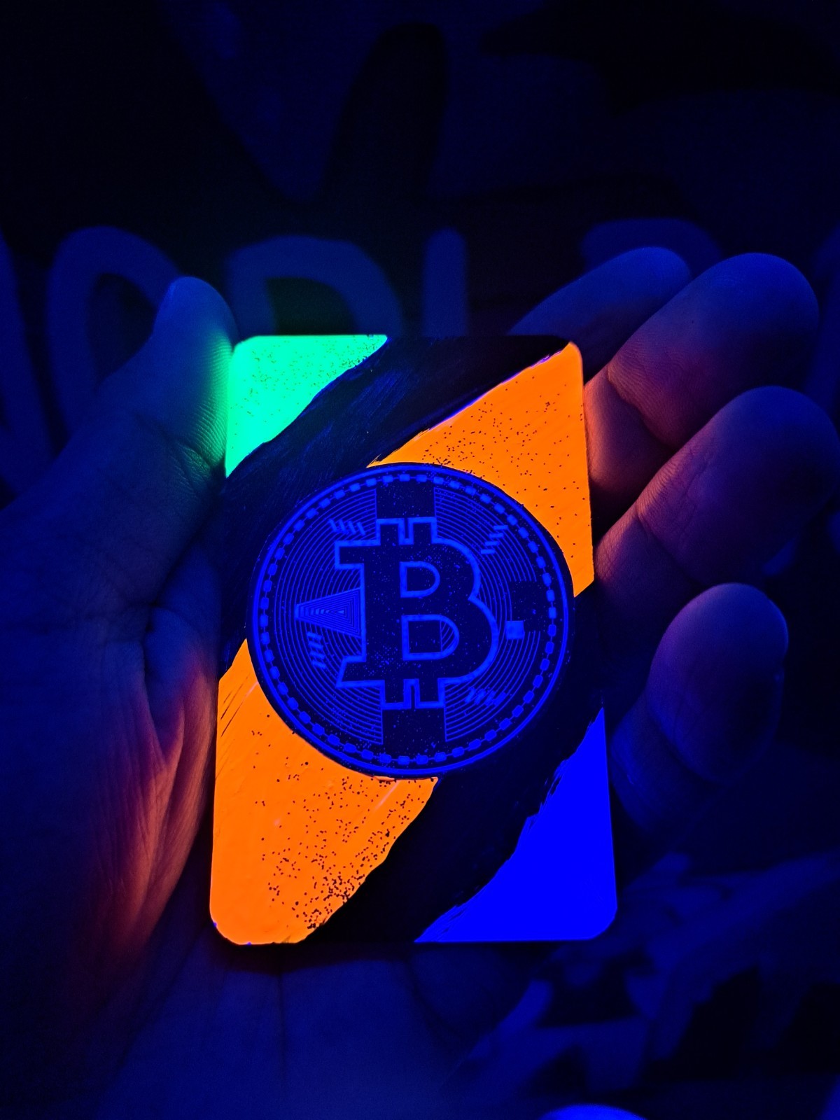 Bitcoin Crypto Art Card 1/1 *GLOWS UNDER BLACKLIGHT*