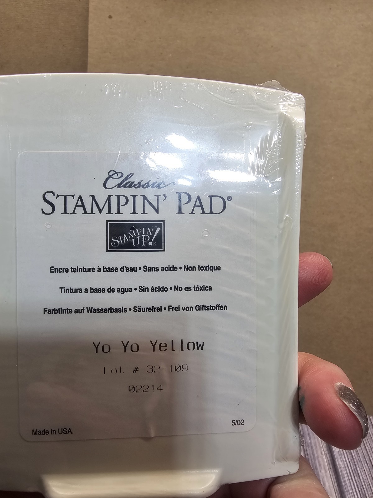 STAMPIN' UP! YOYO YELLOW Classic Ink pad NEW NEVER OPENED Water Based Ink