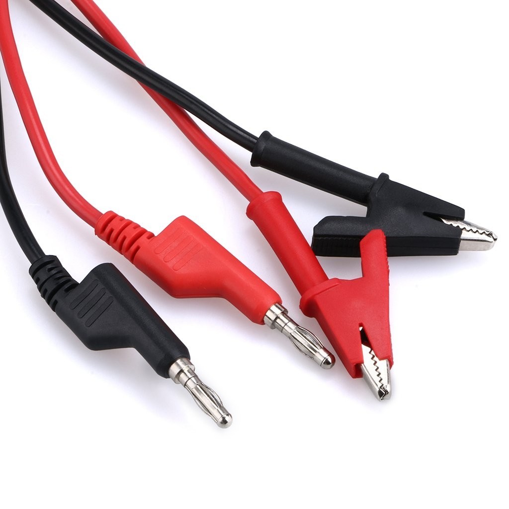 Multimeter Banana Plug to Crocodile Alligator Clip Probe, 2PCS 4mm Stackable...