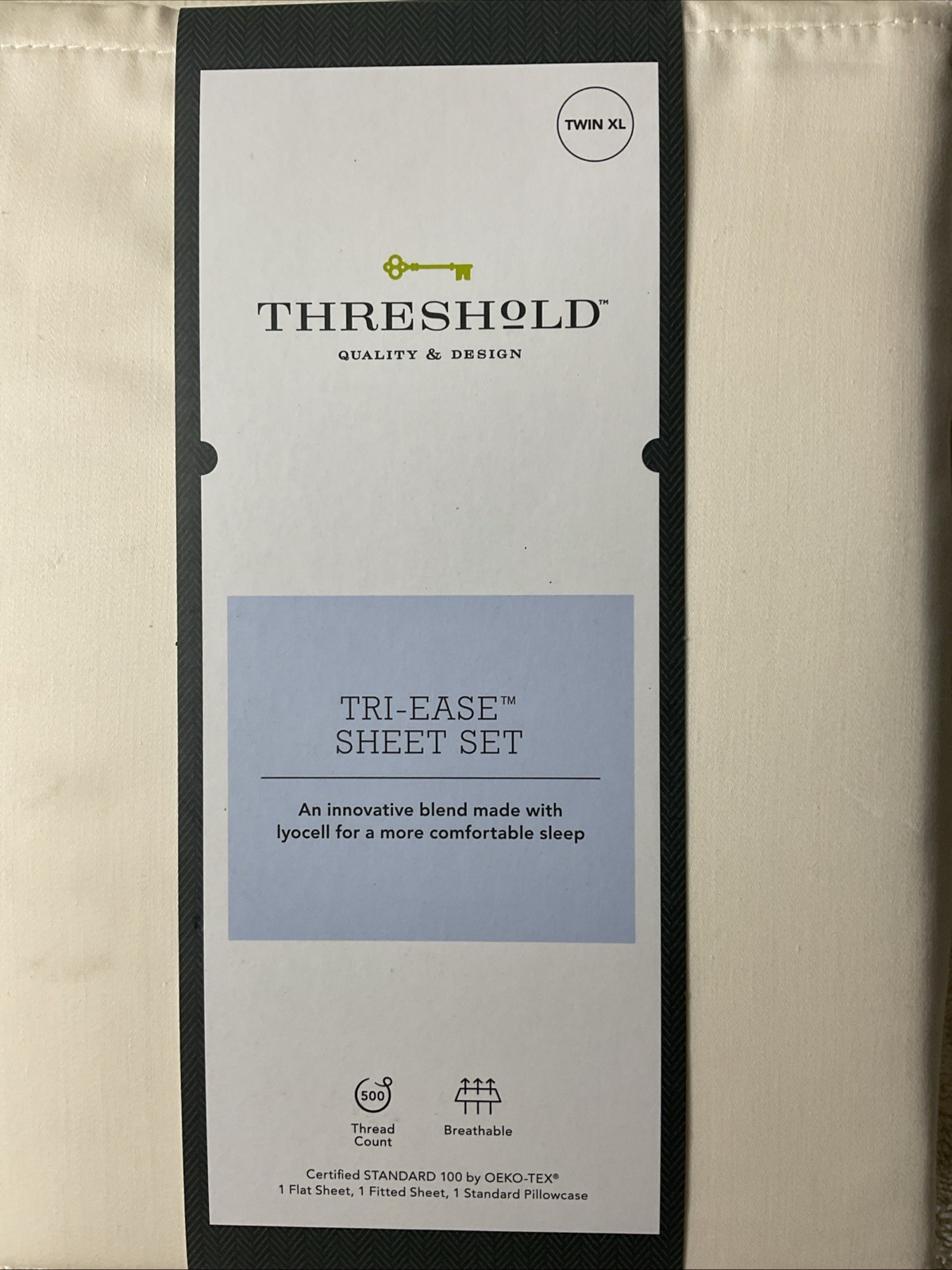 Threshold Twin XL Tri-Ease Sheet Ivory 3pc