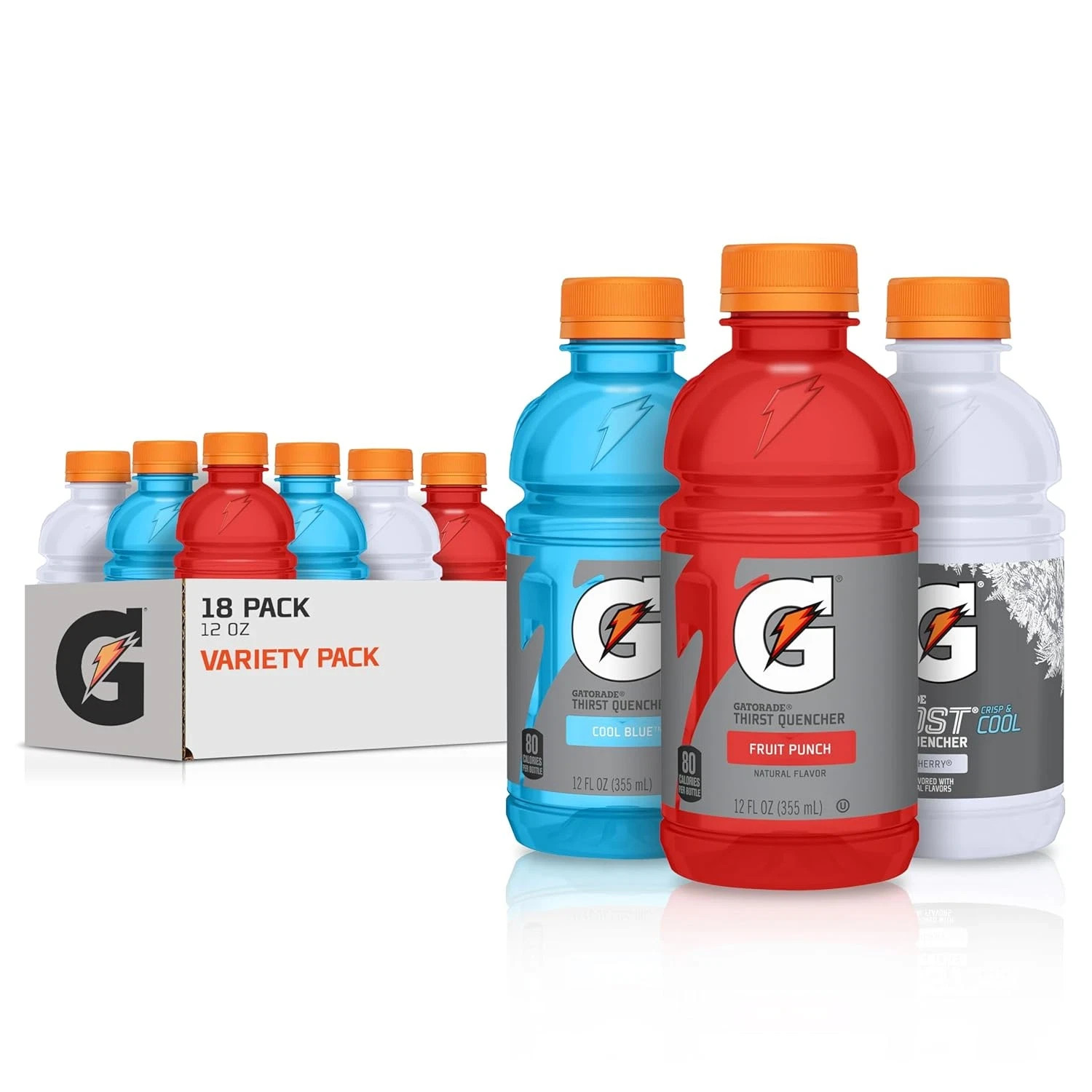 Gatorade Thirst Quencher, Fruit Punch, Glacier Cherry, Cool Blue Variety Pack, 1