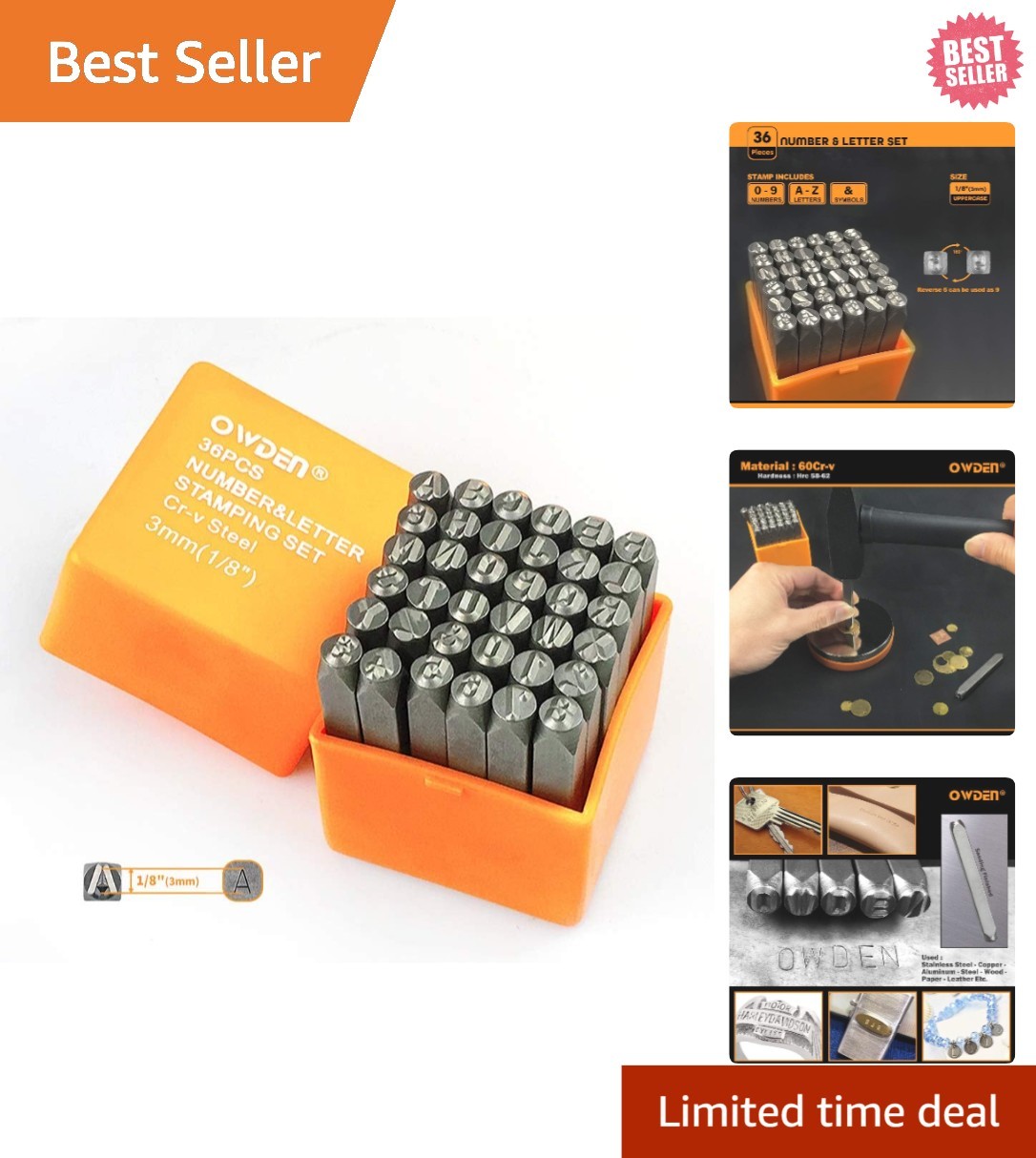 Professional 36-Pcs. Steel Stamping Tool Set for Jewelry Craft - HRC 58-62