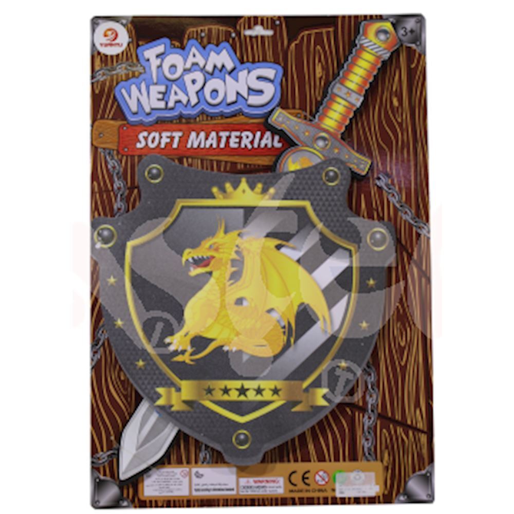 Set Shield + Sword Rubber Eva Foam Dragon Medieval