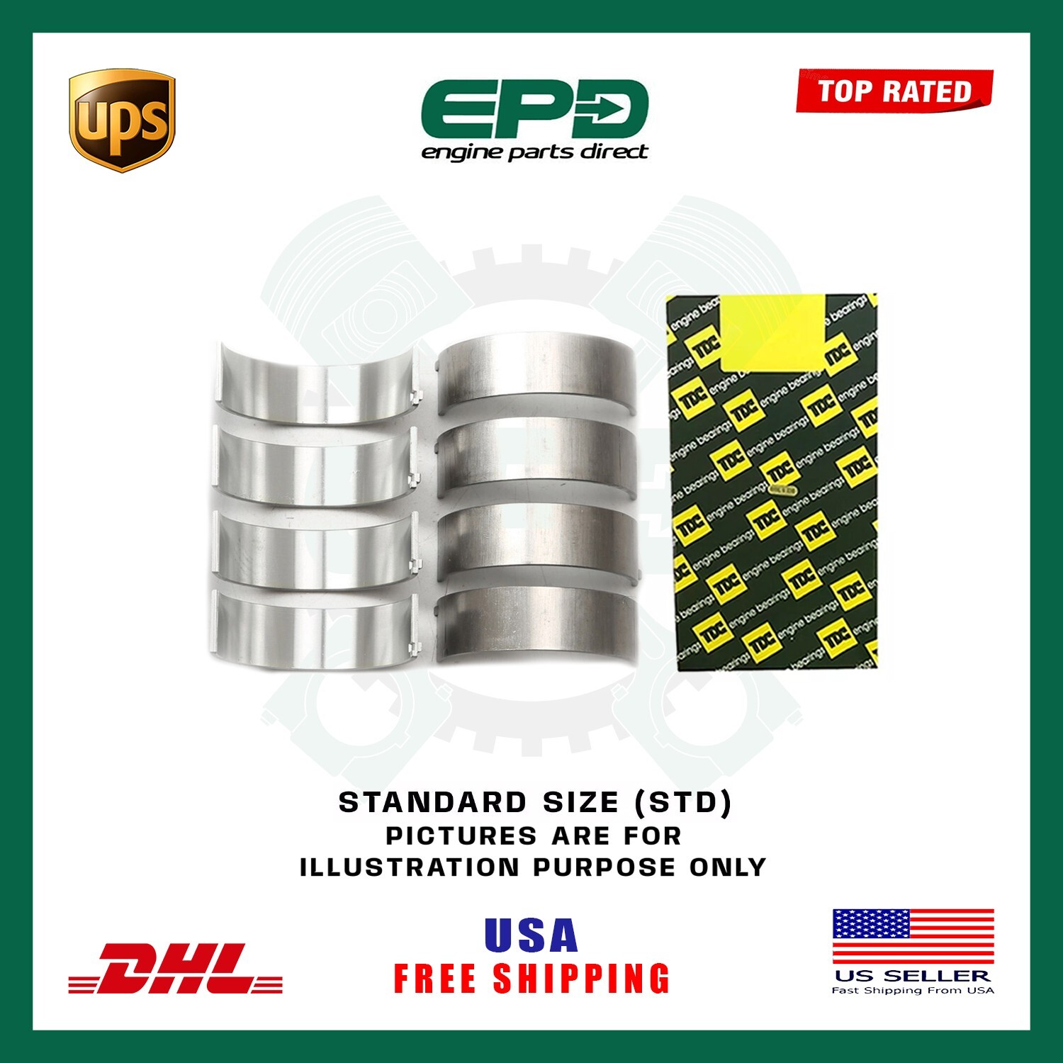 Con Rod Big End Bearing Set STD For BMW N42 N43 N46 120 318 310 520 2.0L Petrol