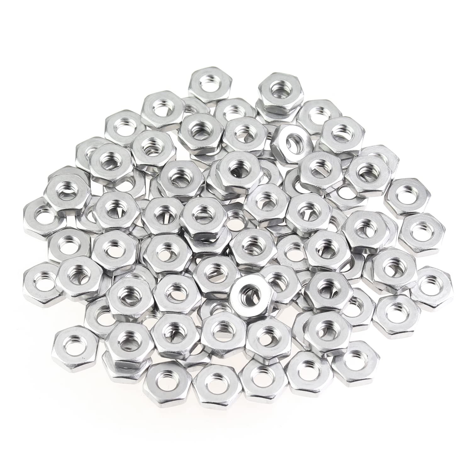 100 Pieces #8-32 Stainless Steel Hex Nuts, 304 Stainless Steel (18-8) Hexagon...