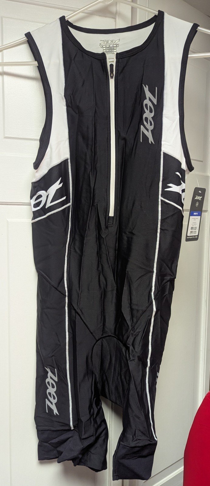 ZOOT Mens Black & White Performance Tri Racesuit Medium NWT